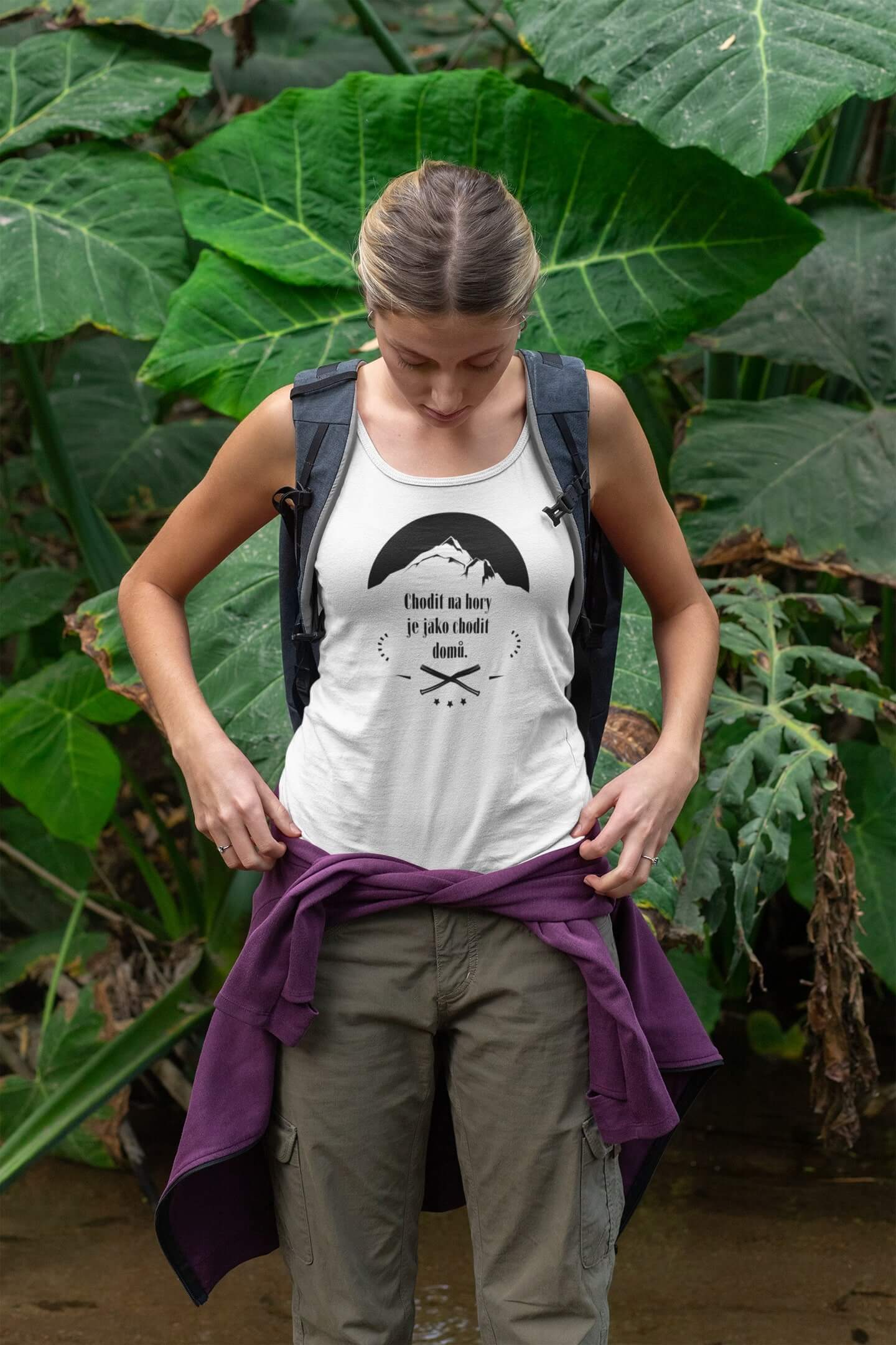 Dámské tílko Chodit na hory Barva: Bíla