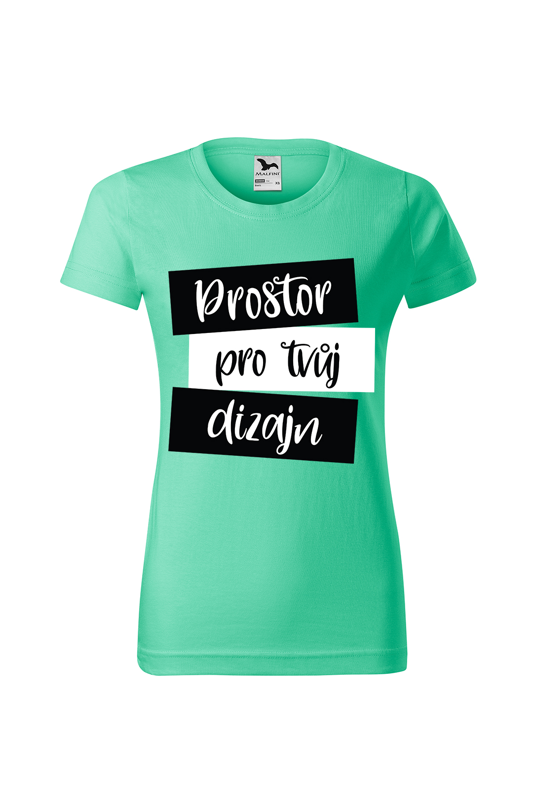 Dámské tričko s vlastním potiskem Barva: Mätová, Velikost: XL