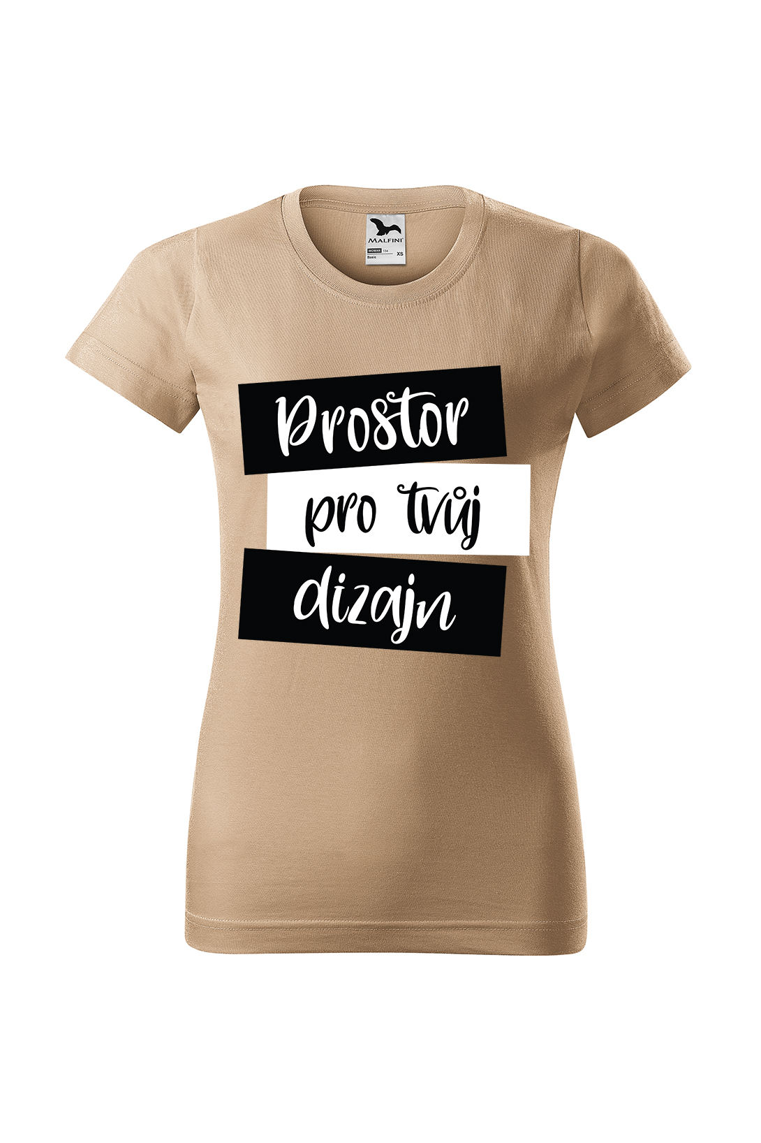 Dámské tričko s vlastním potiskem Barva: Písková, Velikost: S