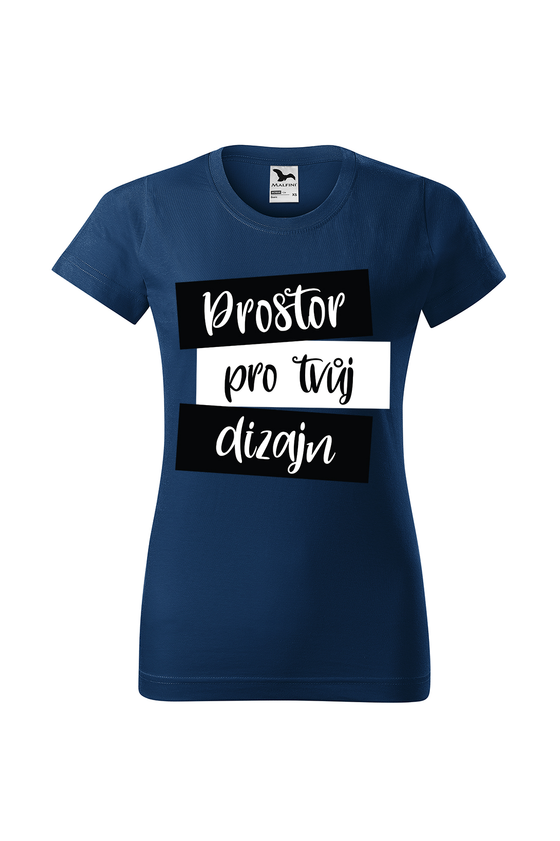 Dámské tričko s vlastním potiskem Barva: Půlnoční modrá, Velikost: M