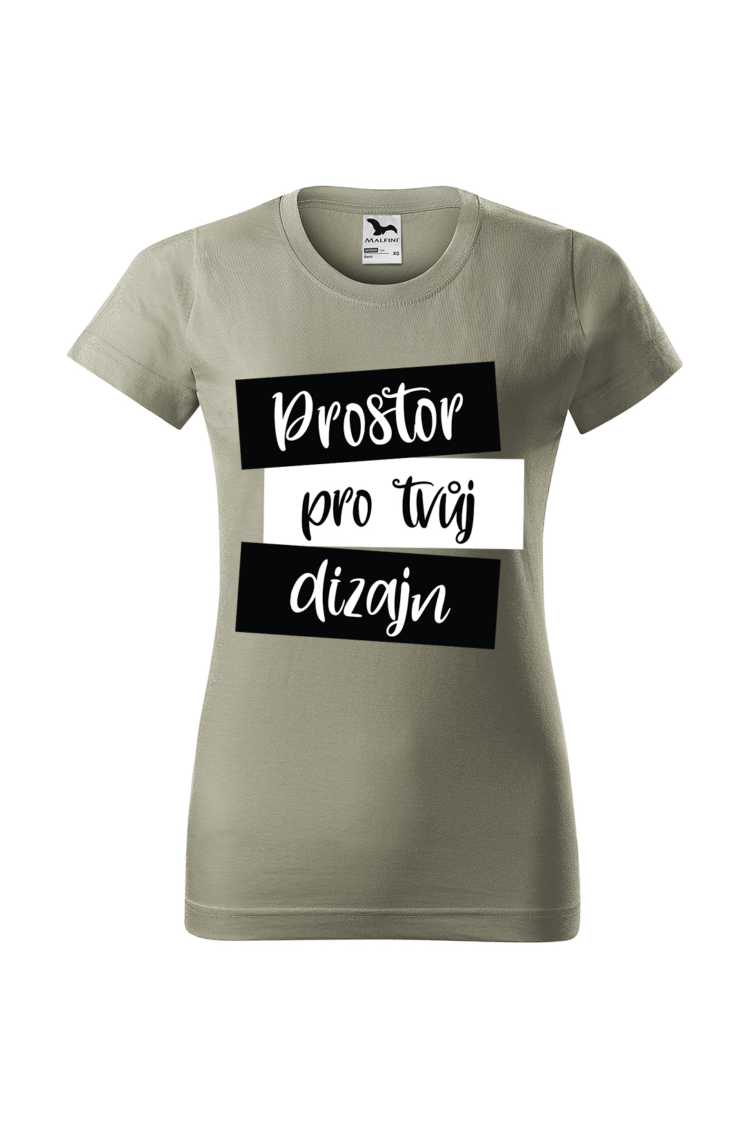 Dámské tričko s vlastním potiskem Barva: Svetlá khaki, Velikost: XS