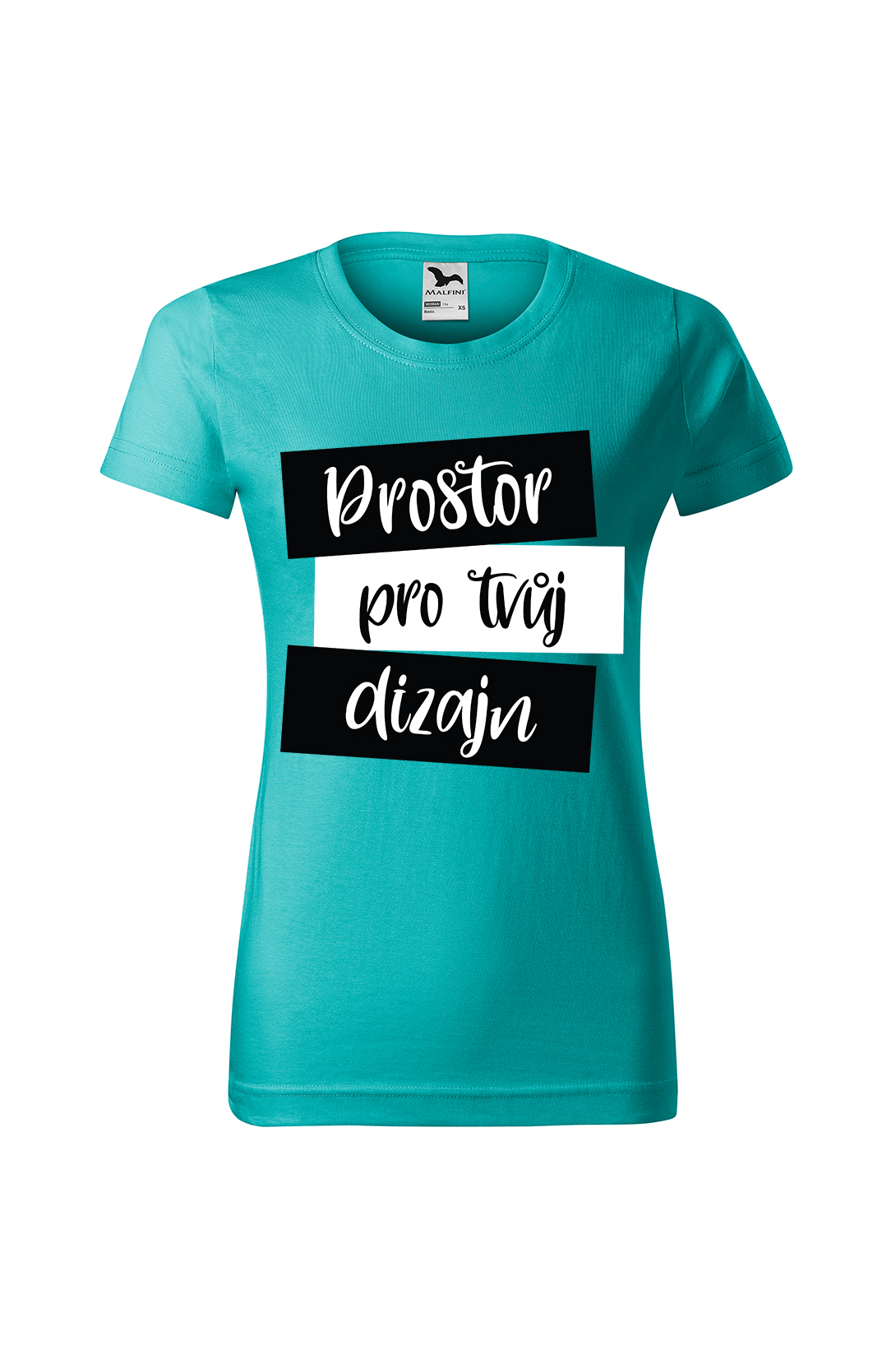 Dámské tričko s vlastním potiskem Barva: Smaragdově zelená, Velikost: 2XL