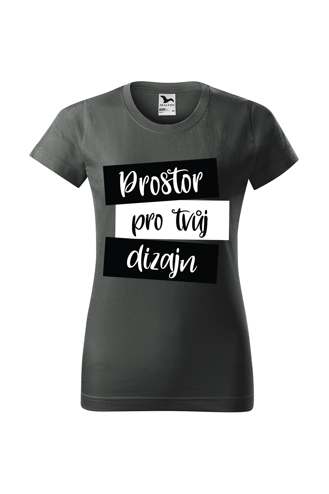 Dámské tričko s vlastním potiskem Barva: Tmavá břidlice, Velikost: L