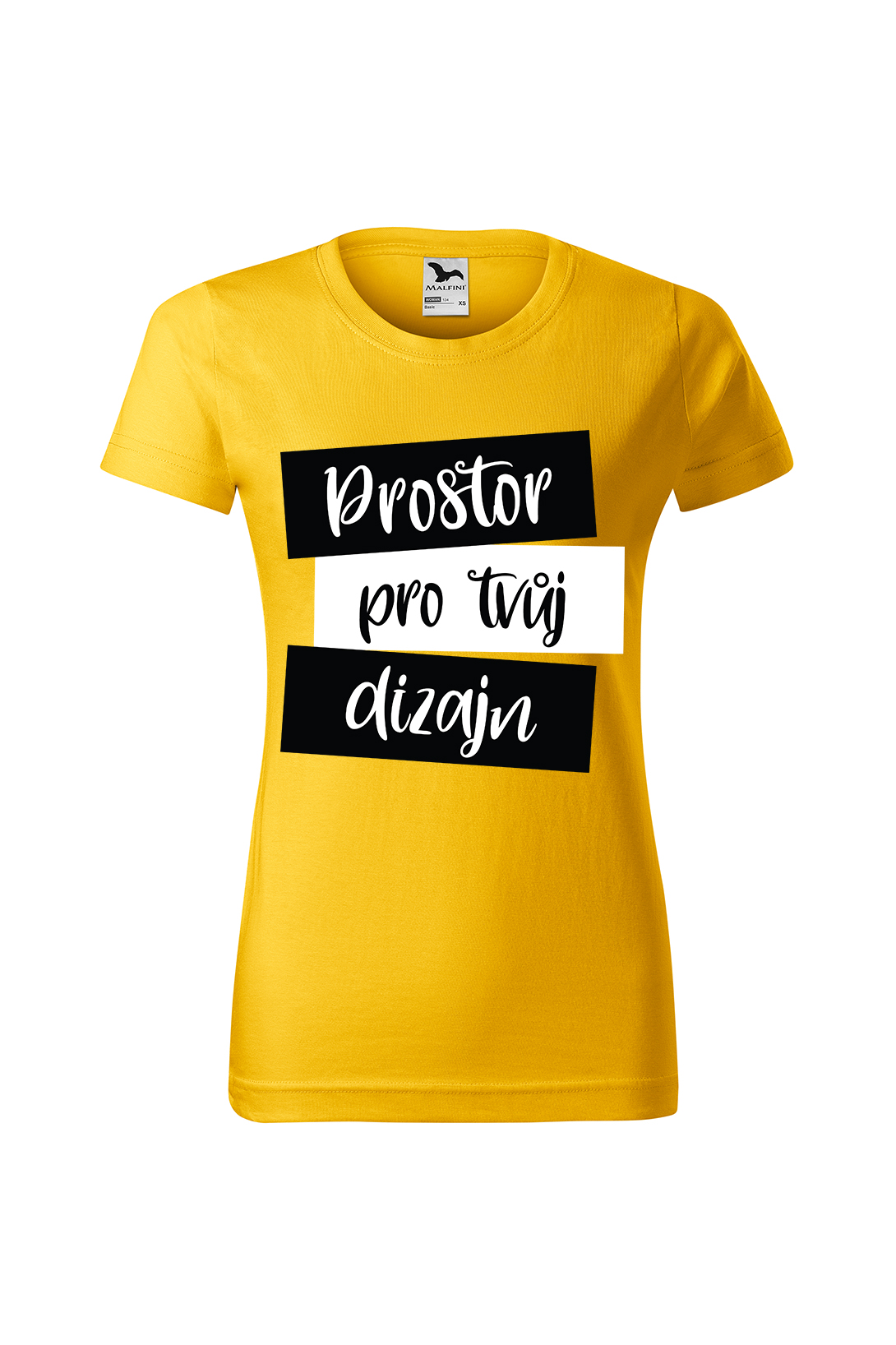 Dámské tričko s vlastním potiskem Barva: Žlutá, Velikost: 2XL