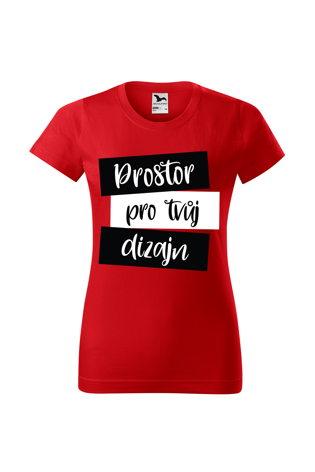 Dámské tričko s vlastním potiskem Barva: Červená, Velikost: L