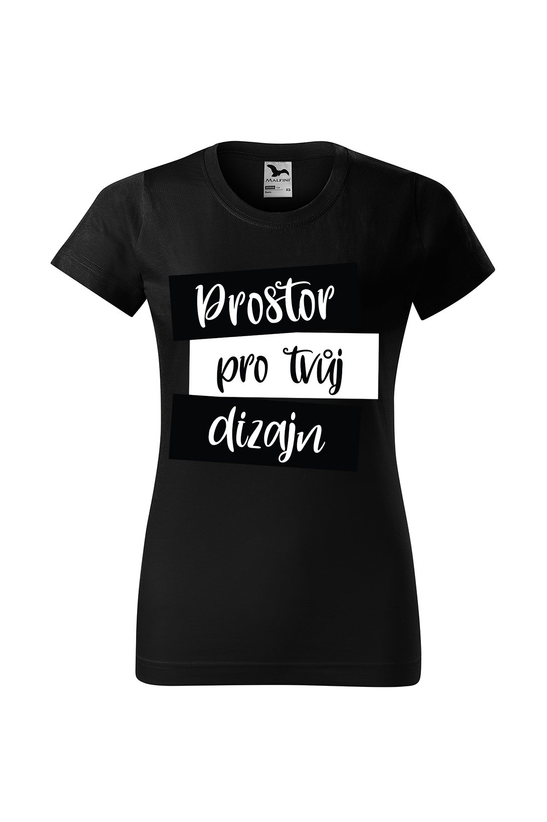 Dámské tričko s vlastním potiskem Barva: Černá, Velikost: XS