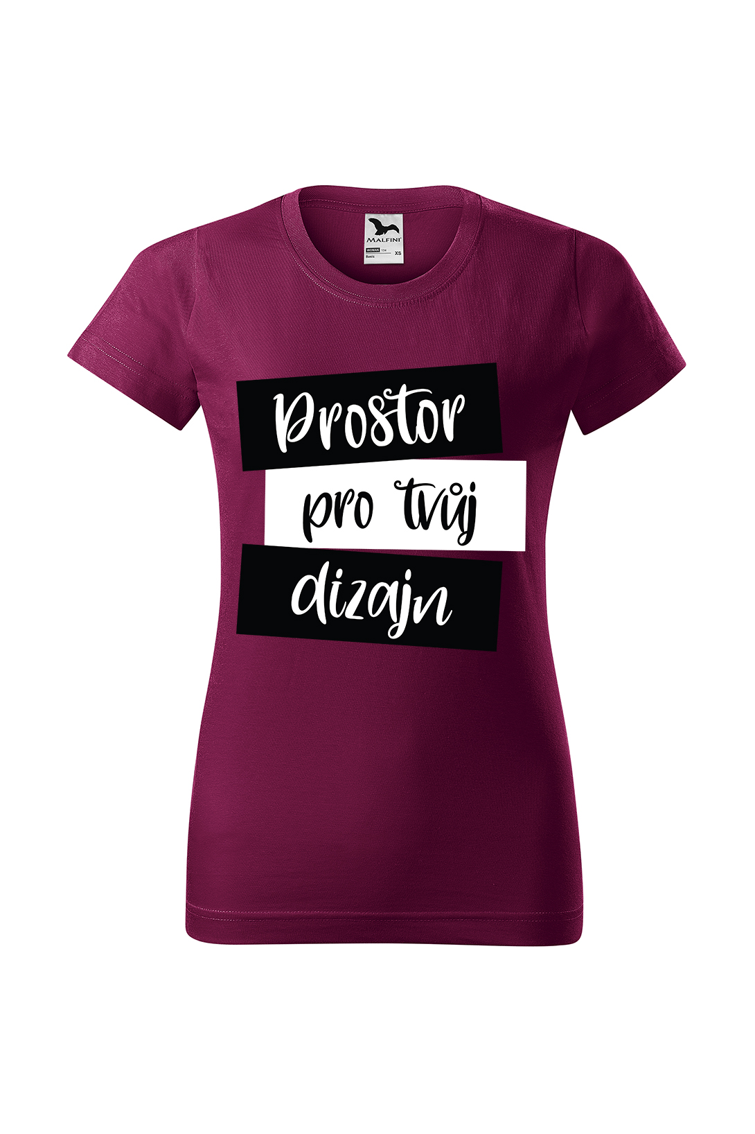 Dámské tričko s vlastním potiskem Barva: Fuchsiově červená, Velikost: L