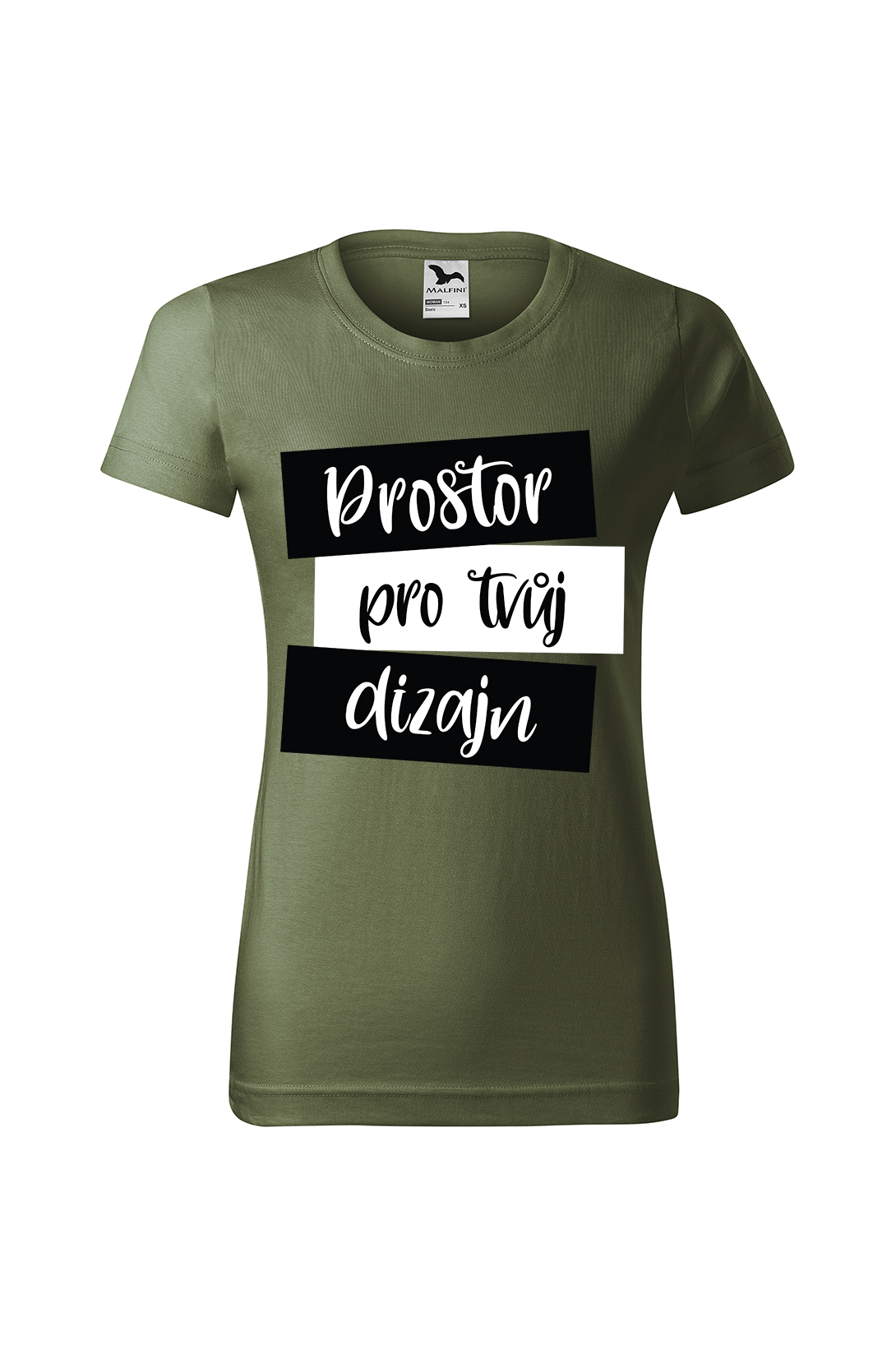 Dámské tričko s vlastním potiskem Barva: Khaki, Velikost: L