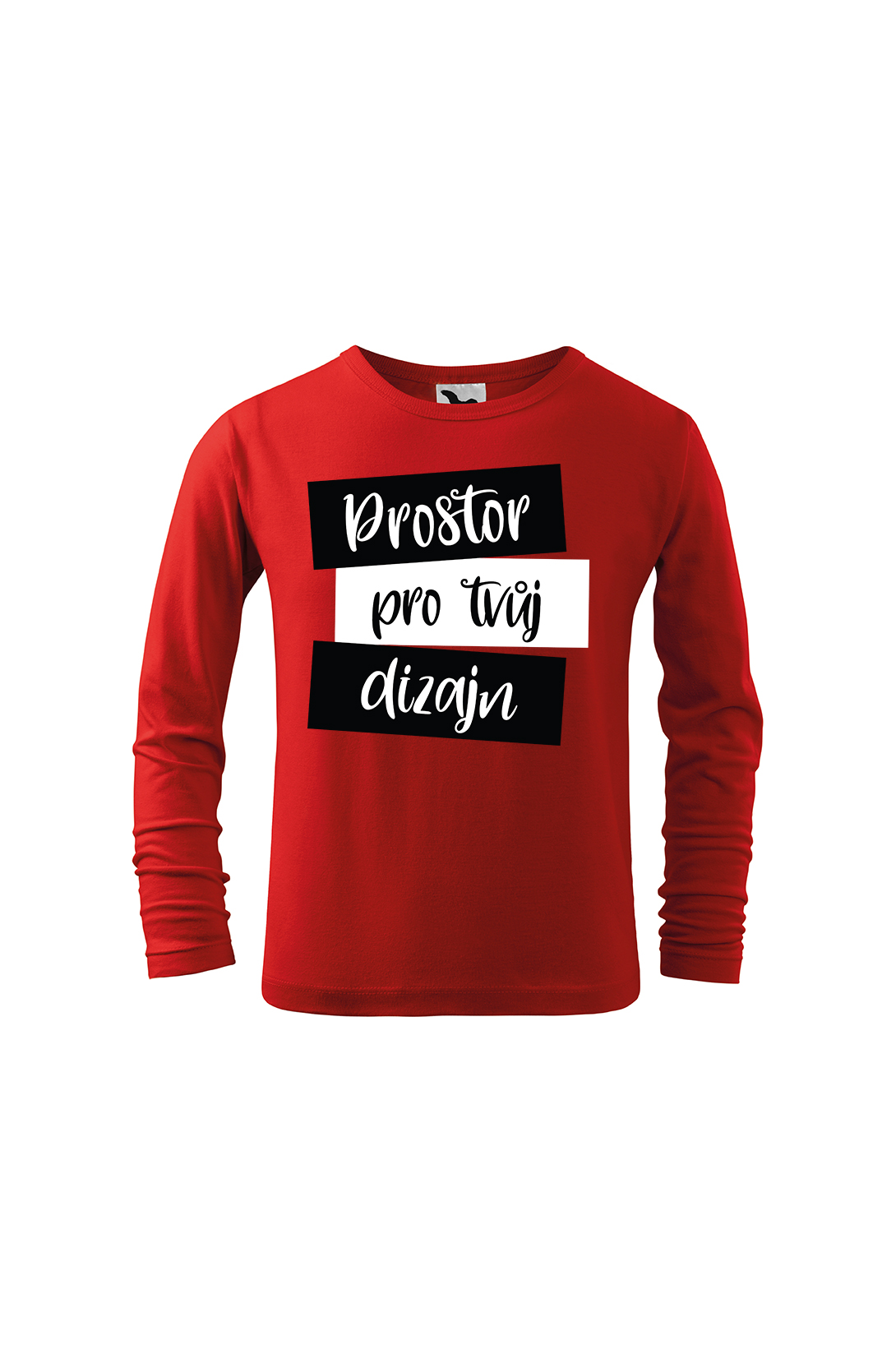 Dětské tričko s vlastním potiskem (dlouhý rukáv) Barva: Červená, Velikost: 146