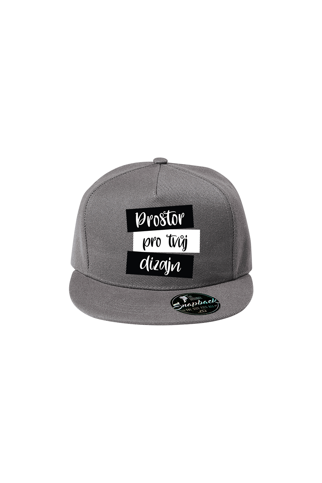 Snapback s vlastním potiskem Barva: Starostříbrná