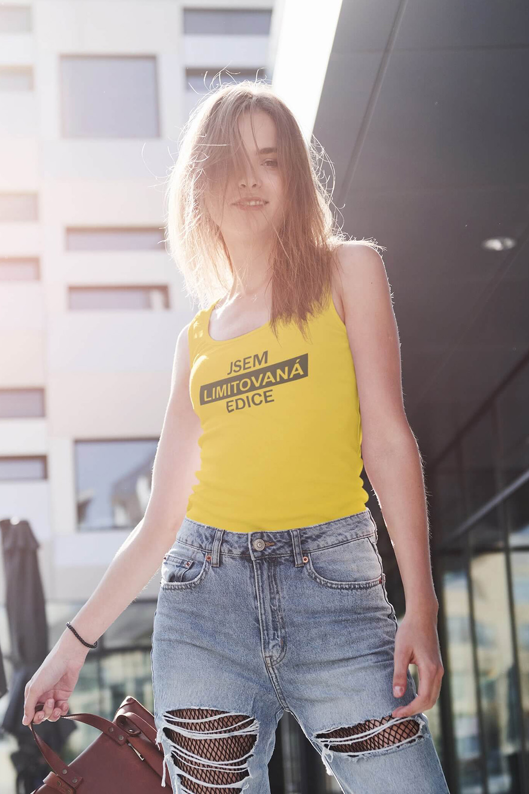 Dámské tílko Jsem limitovaná edice Barva: Žlutá, Velikost: L