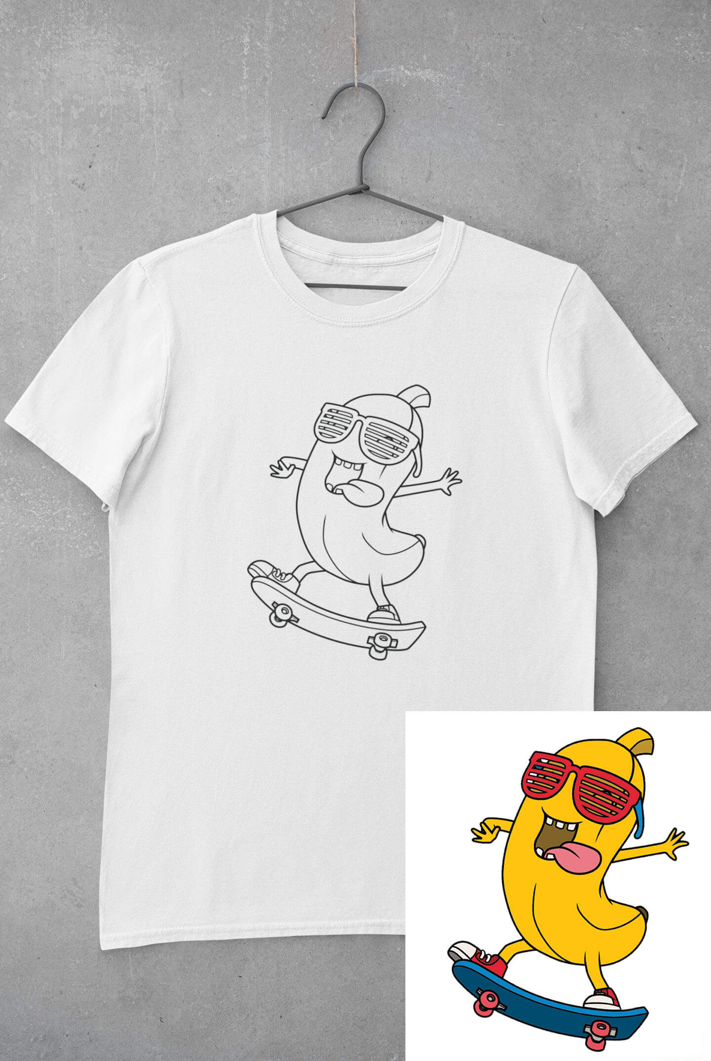 Dětské tričko vymaluj si Banán Velikost: 134