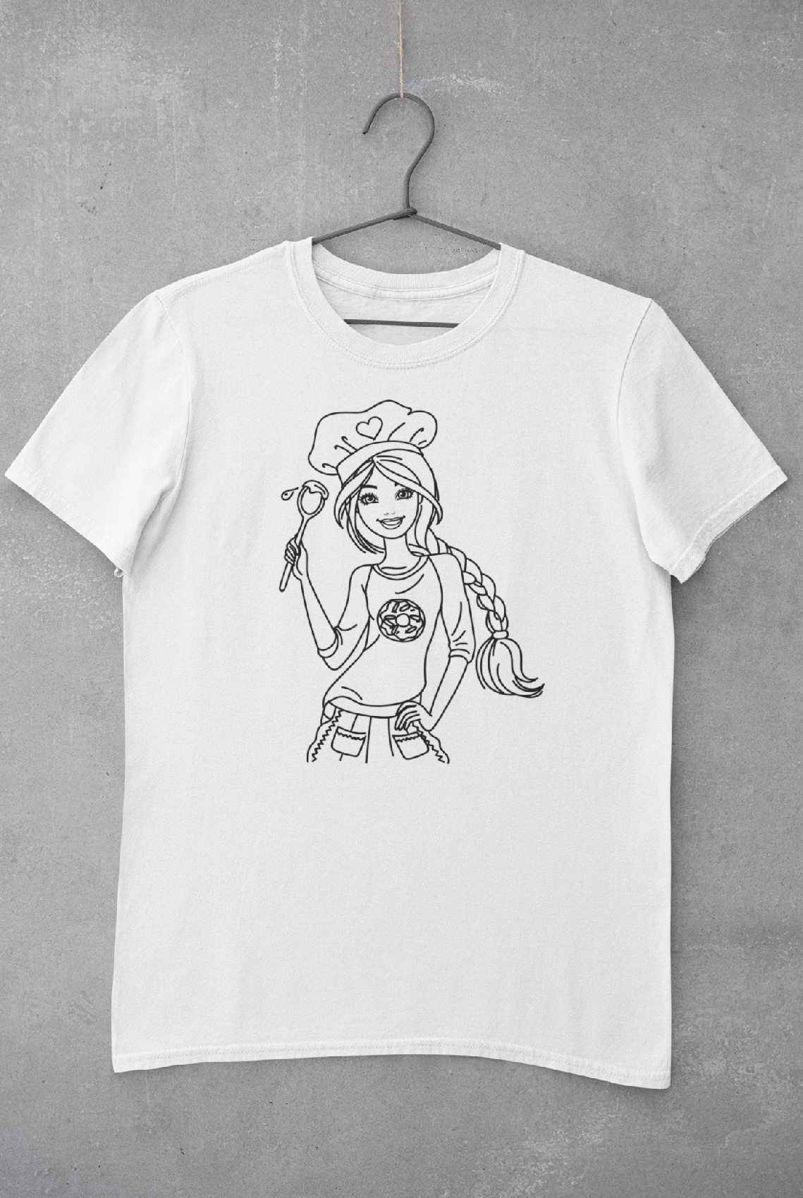 Dětské tričko vymaluj si Barbie kuchařka Velikost: 134