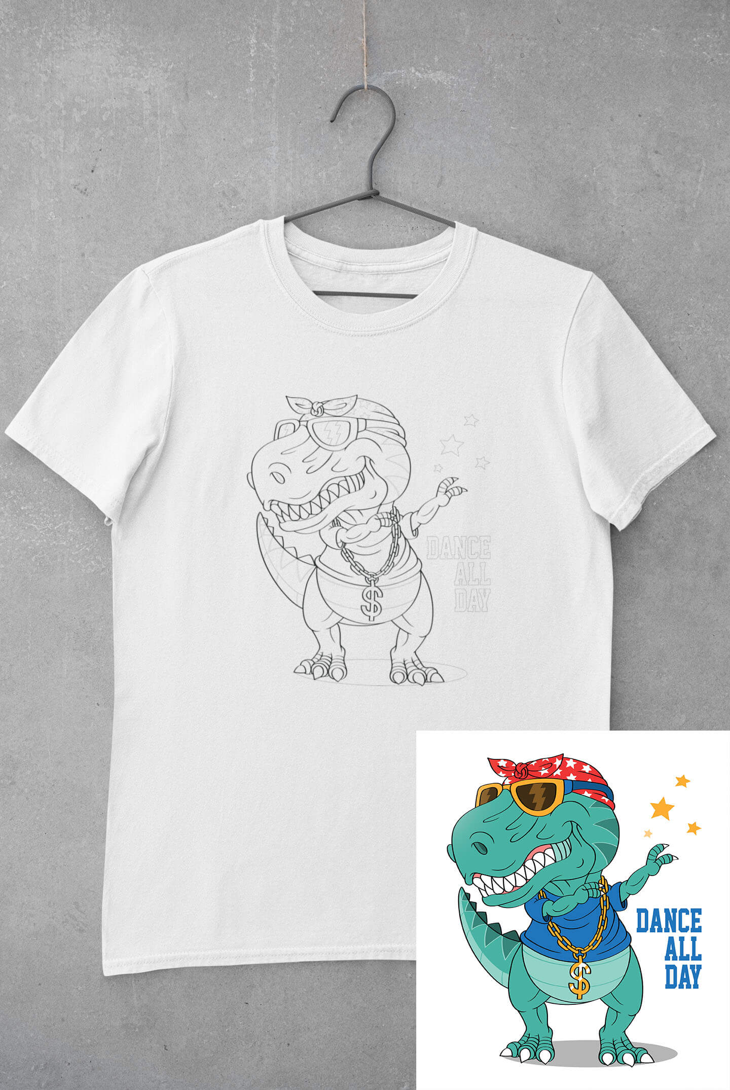 Dětské tričko vymaluj si Dance all day Velikost: 122