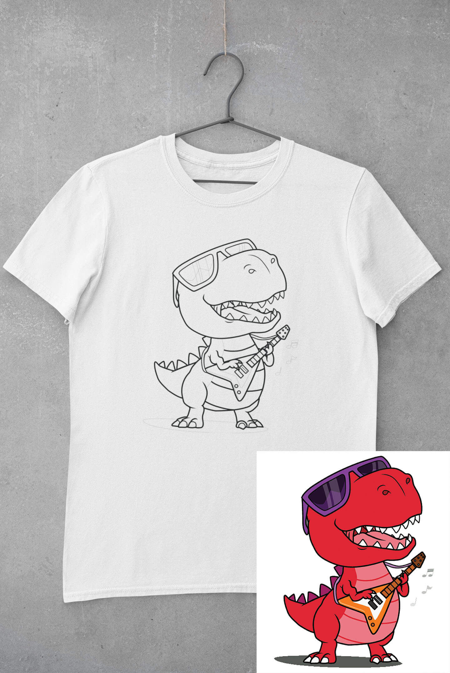 Dětské tričko vymaluj si Dinosaurus Velikost: 134