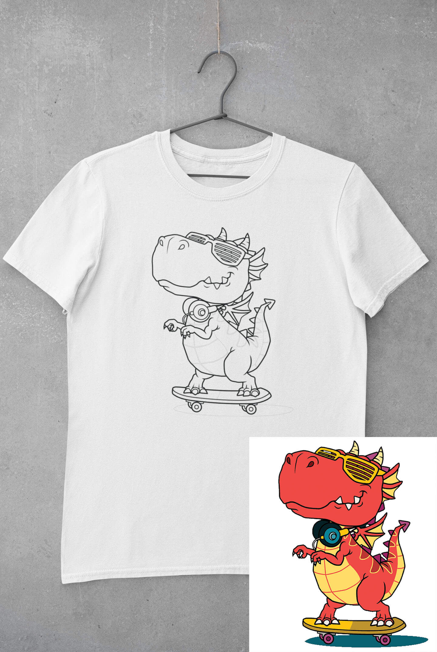 Dětské tričko vymaluj si Drak Velikost: 134