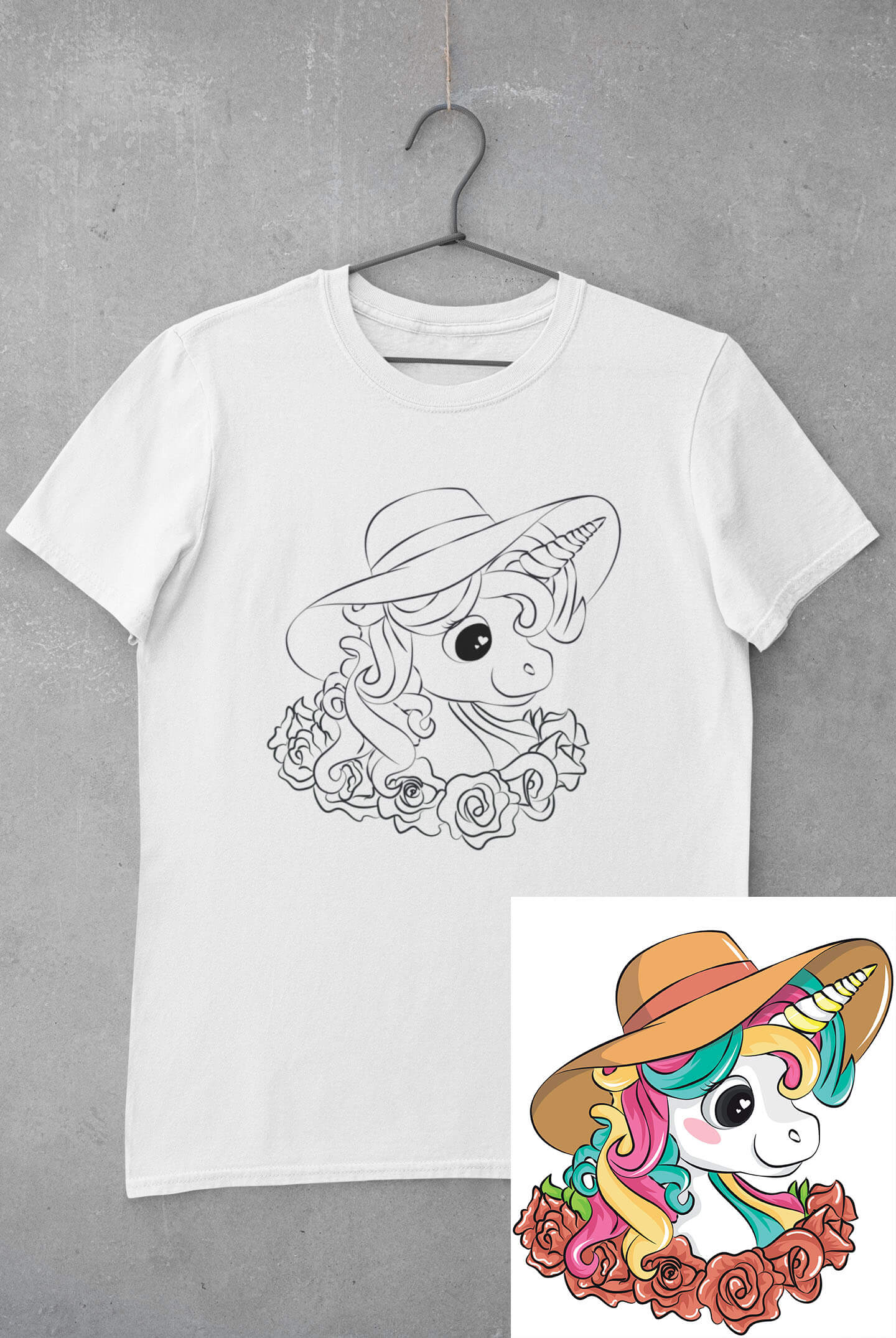 Dětské tričko vymaluj si Jednorožec Velikost: 134