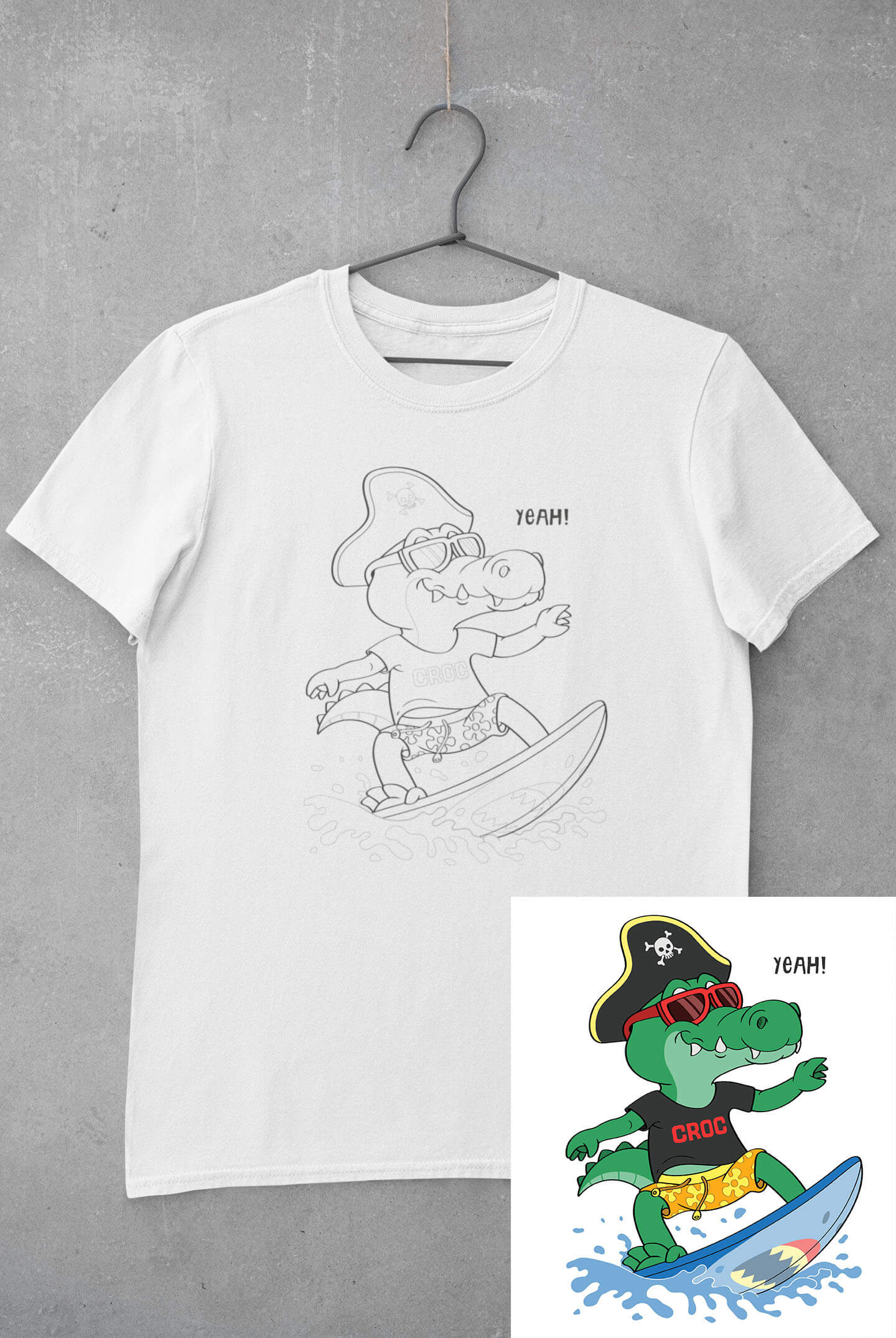 Dětské tričko vymaluj si Krokodýl Velikost: 110