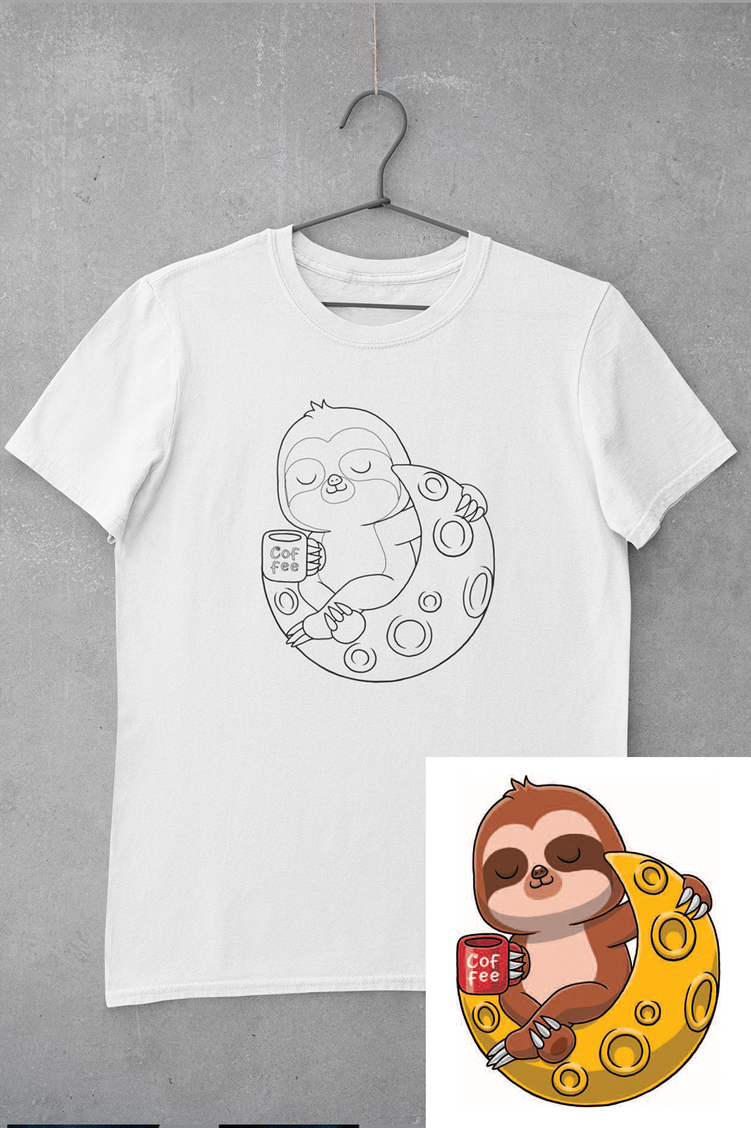 Dětské tričko vymaluj si Lenochod Velikost: 134