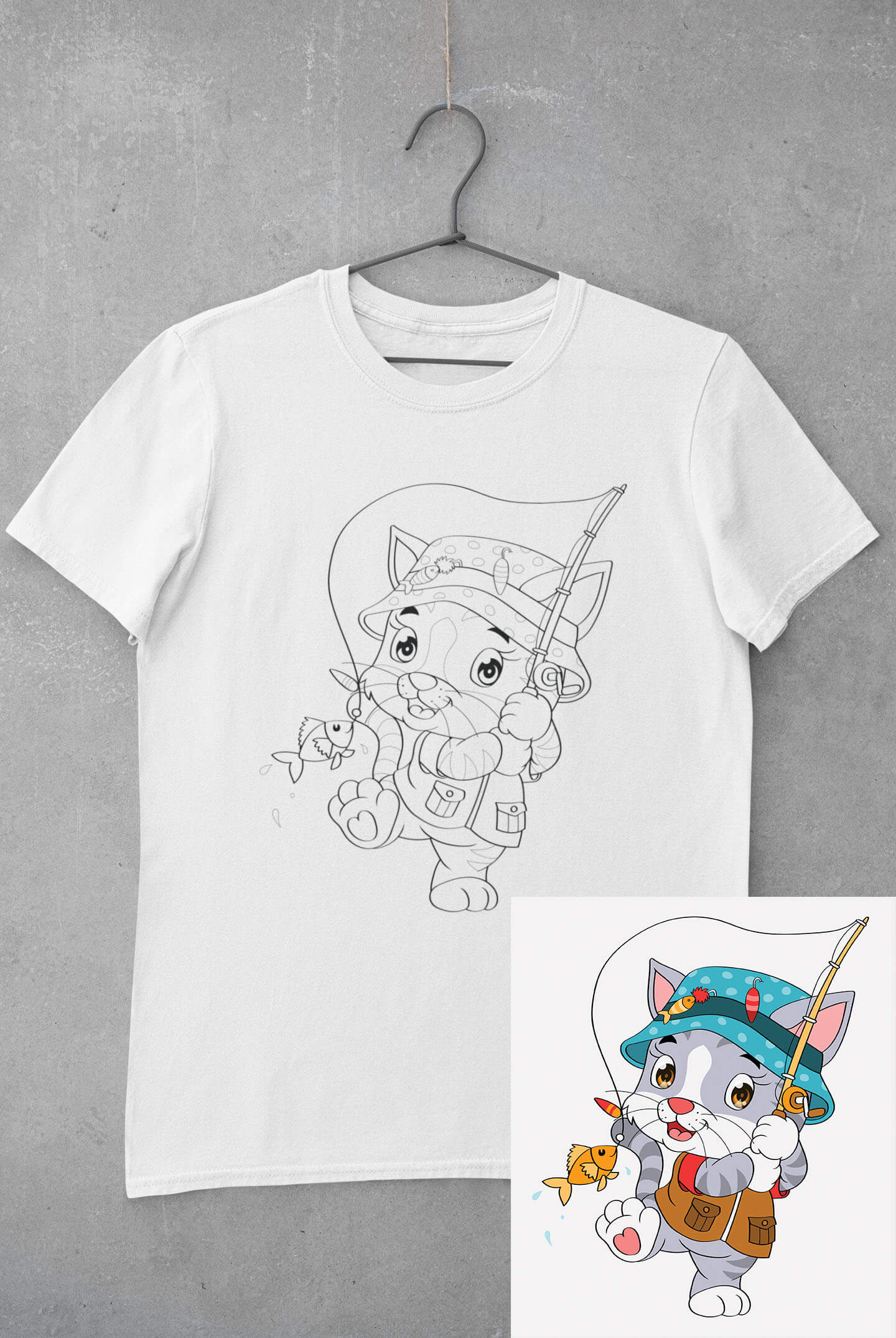 Dětské tričko vymaluj si Kočička Velikost: 122