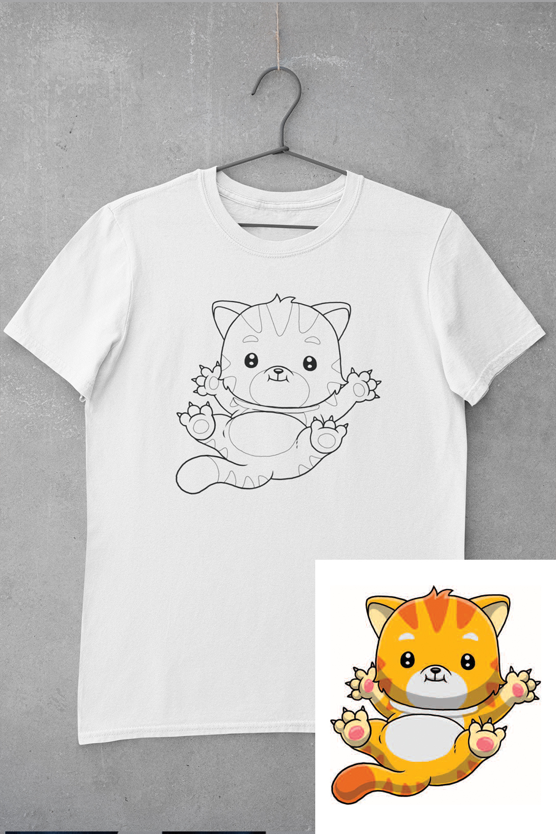 Dětské tričko vymaluj si Kočka Velikost: 122