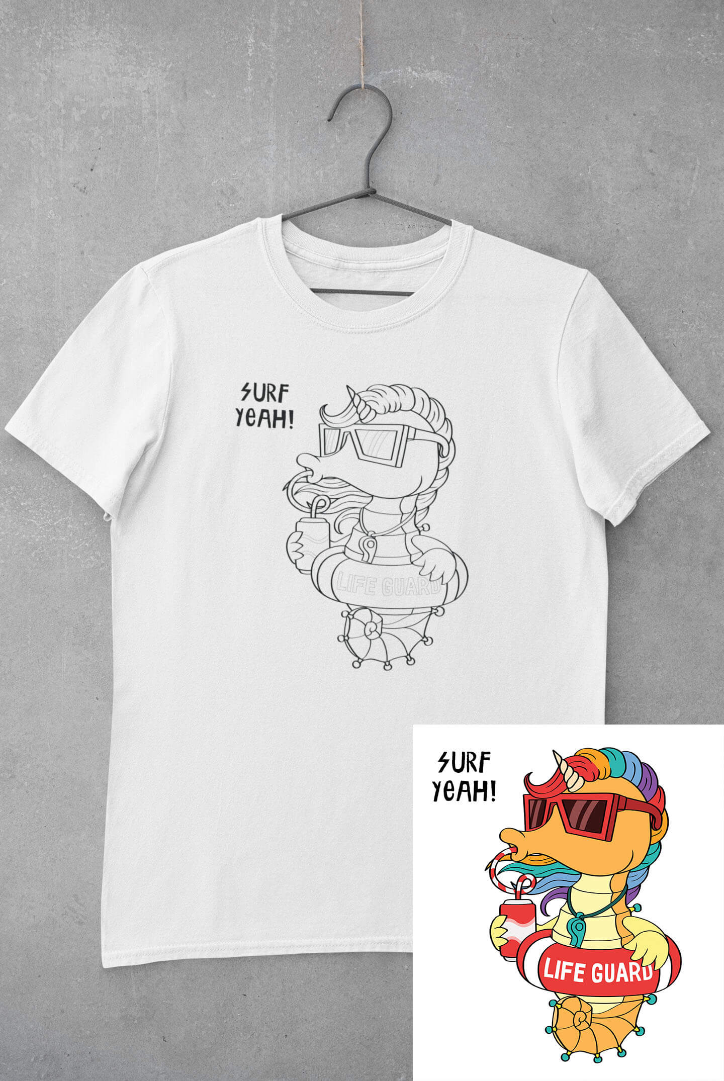 Dětské triko vymaluj si Mořský koník Velikost: 134