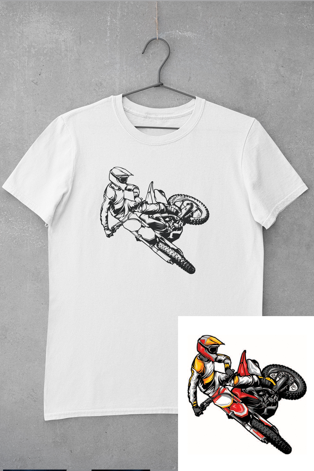 Dětské tričko vymaluj si Motorkář Velikost: 122