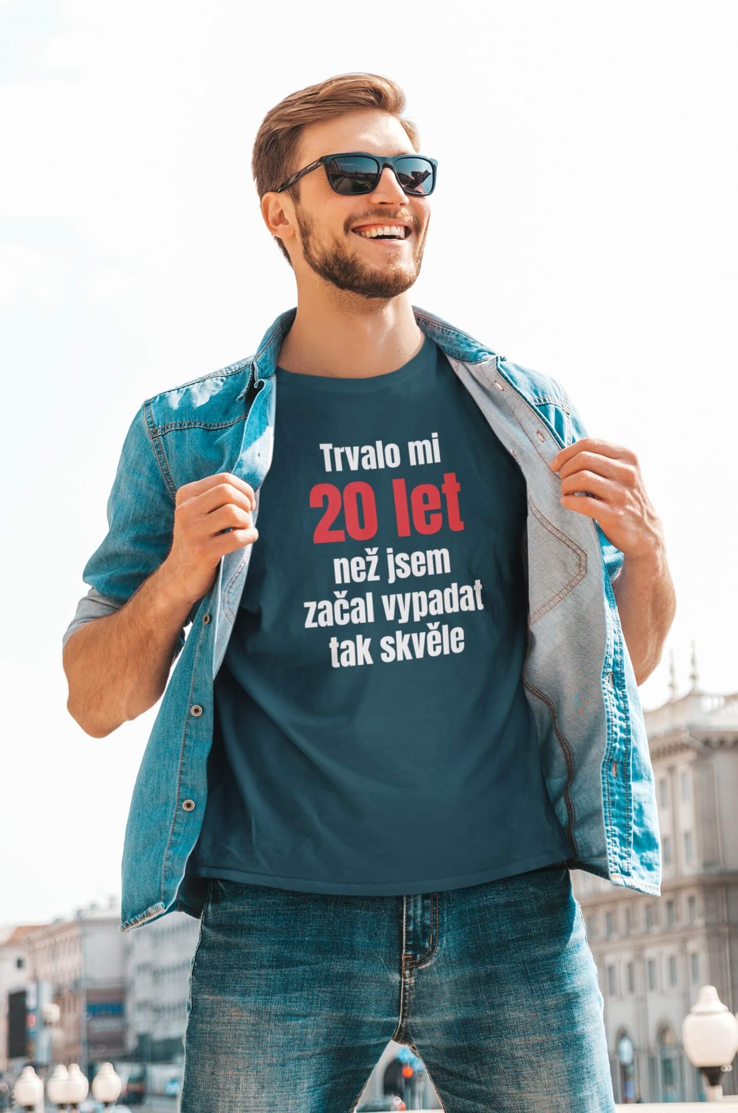 Pánské tričko Trvalo mi 20 let Barva: Petrolejová modrá