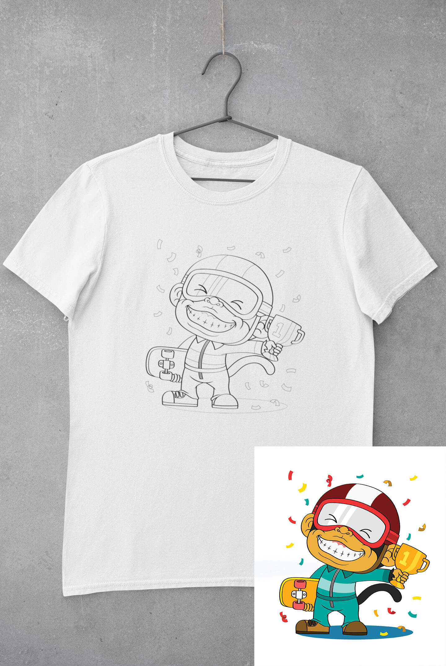 Dětské triko vymaluj si Opice Velikost: 122