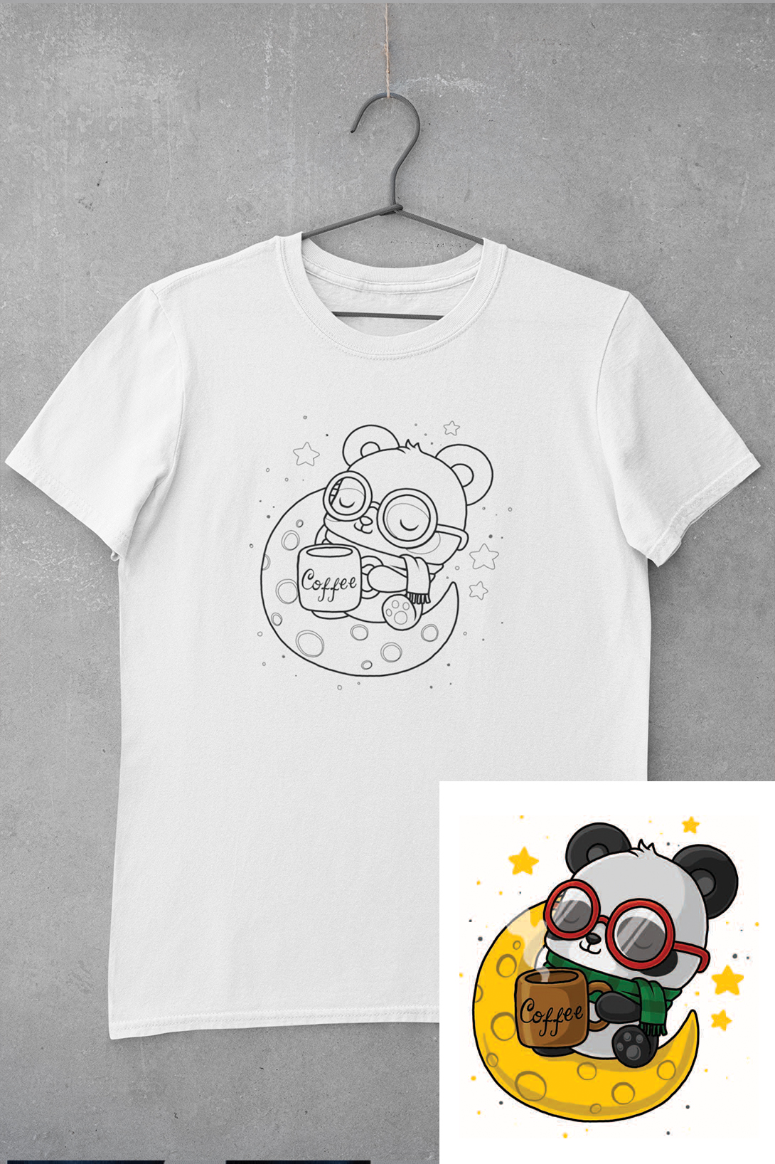 Dětské triko vymaluj si Panda Velikost: 110