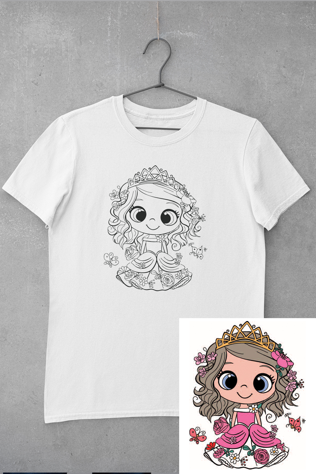 Dětské triko vymaluj si Princezna Velikost: 122