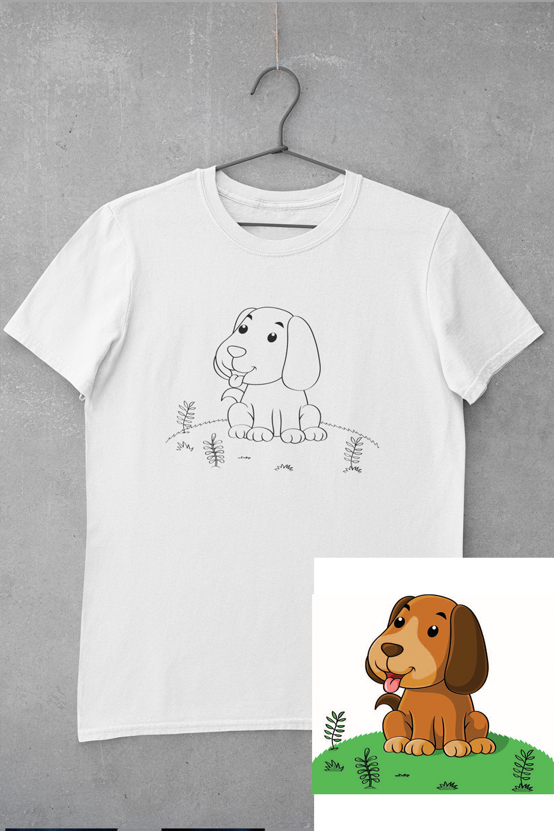 Dětské tričko vymaluj si Pejsek Velikost: 158