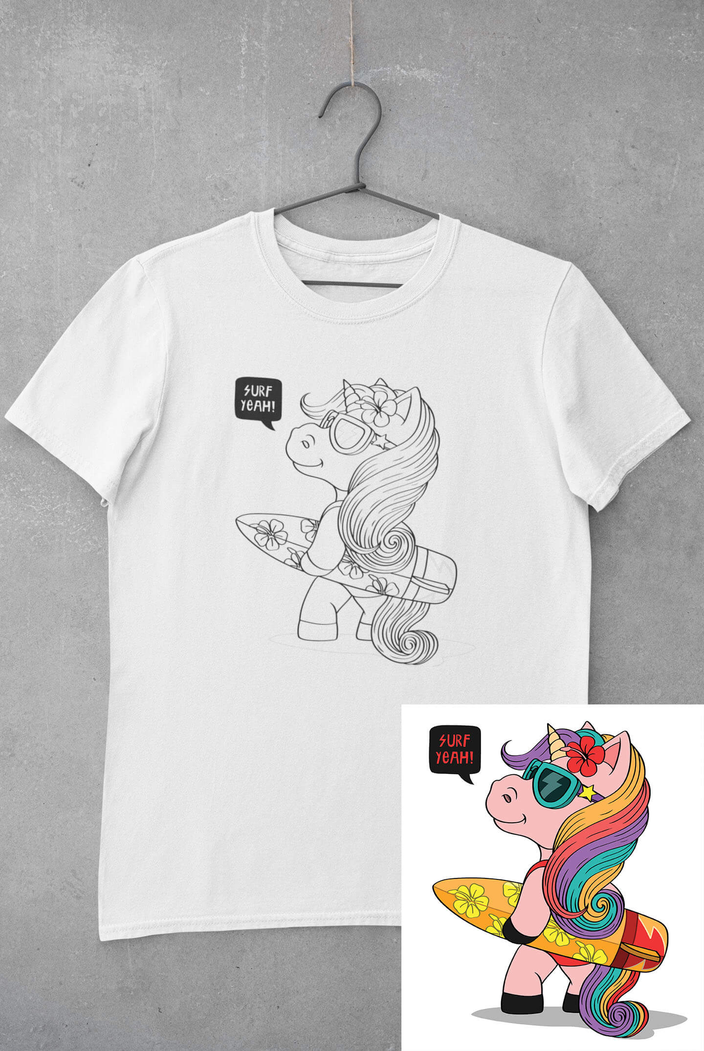 Dětské triko vymaluj si Surf Velikost: 110