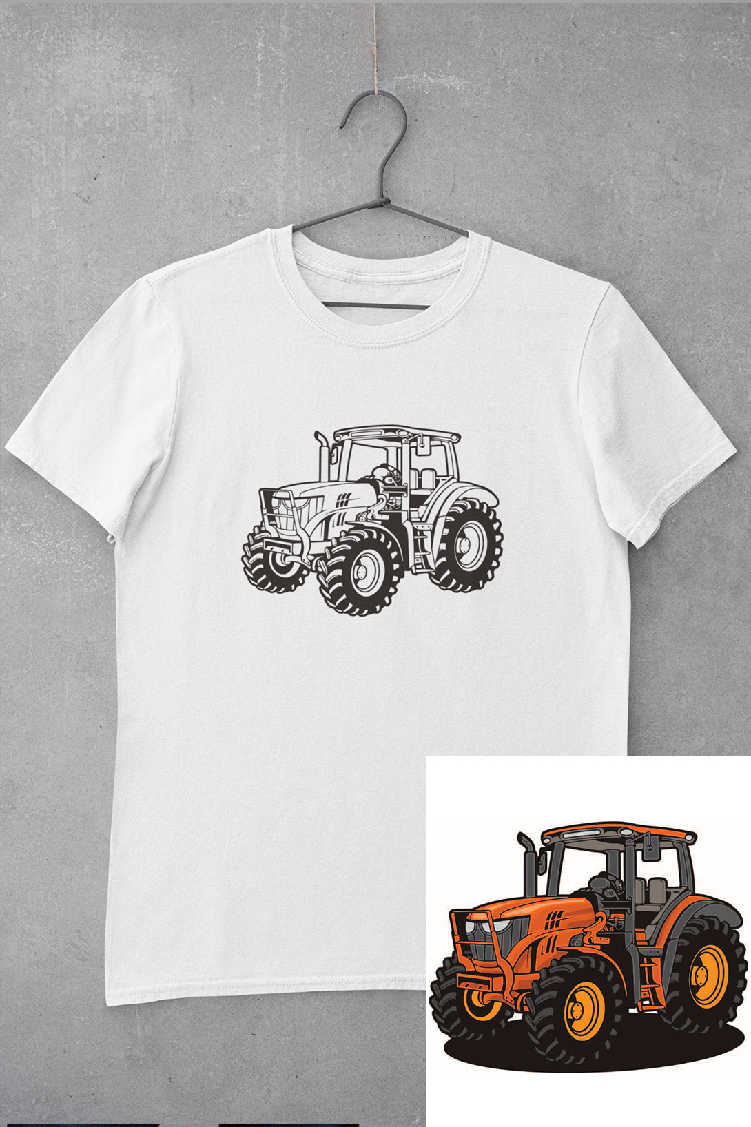 Dětské triko vymaluj si Traktor