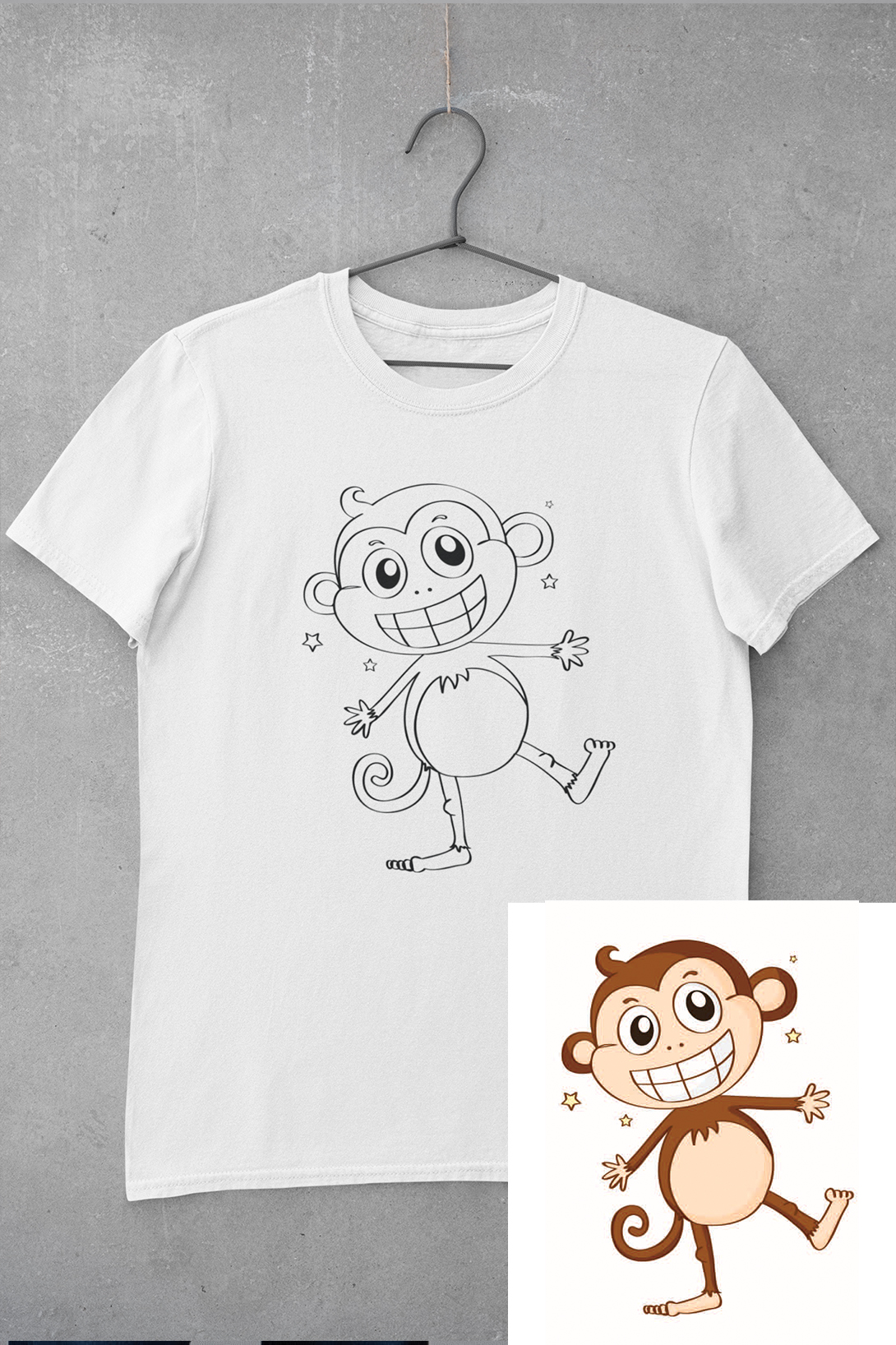 Dětské triko vymaluj si Veselá opička Velikost: 134