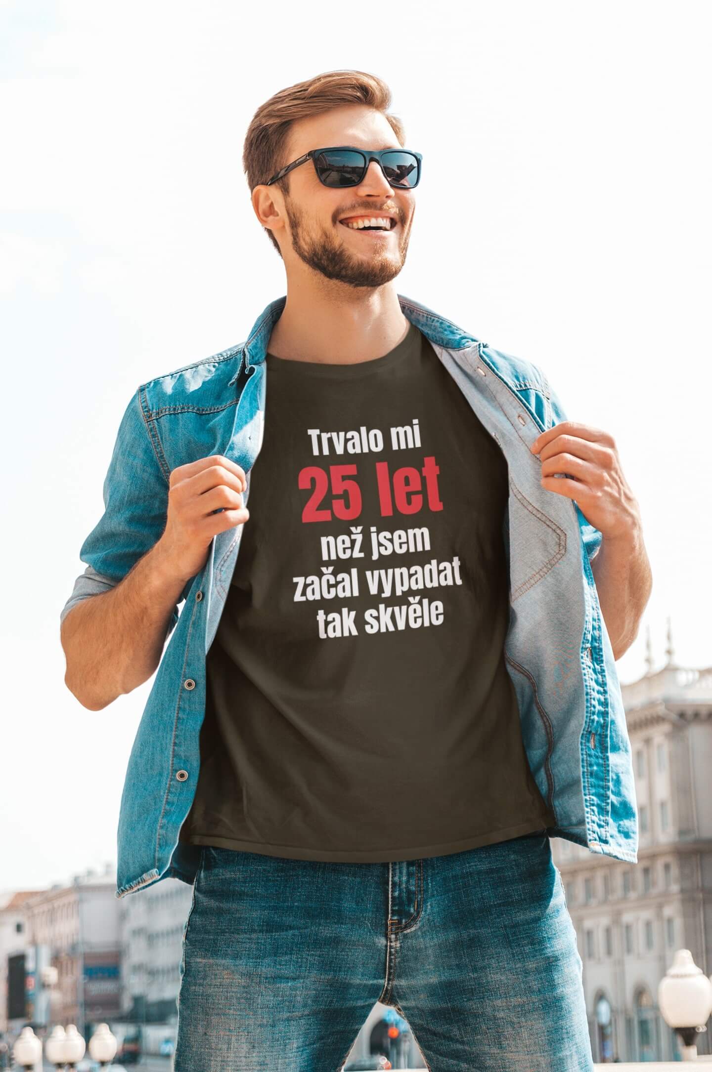 Pánské tričko Trvalo mi 25 let Barva: Military