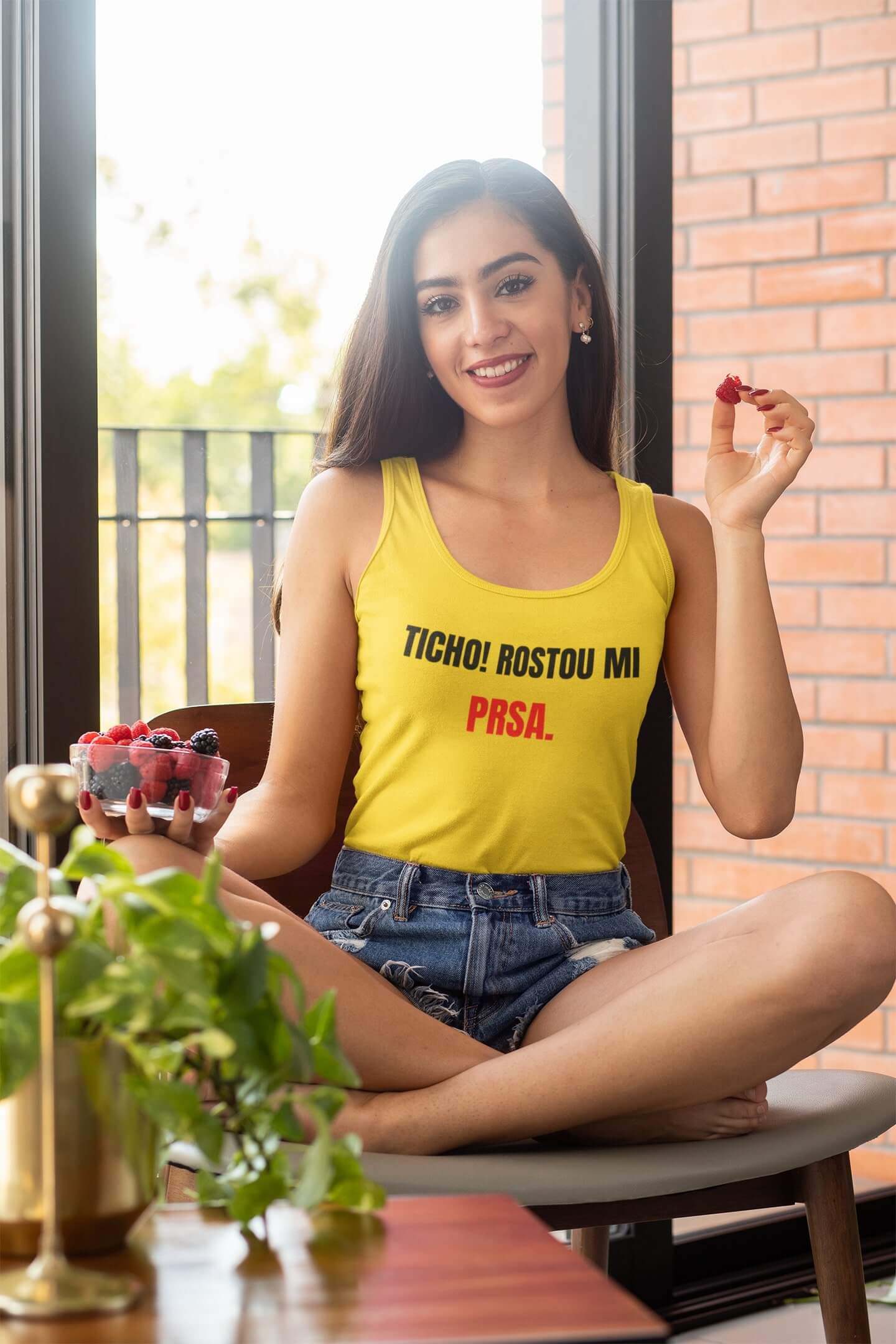 Dámské tílko Prsa Barva: Žlutá, Velikost: L