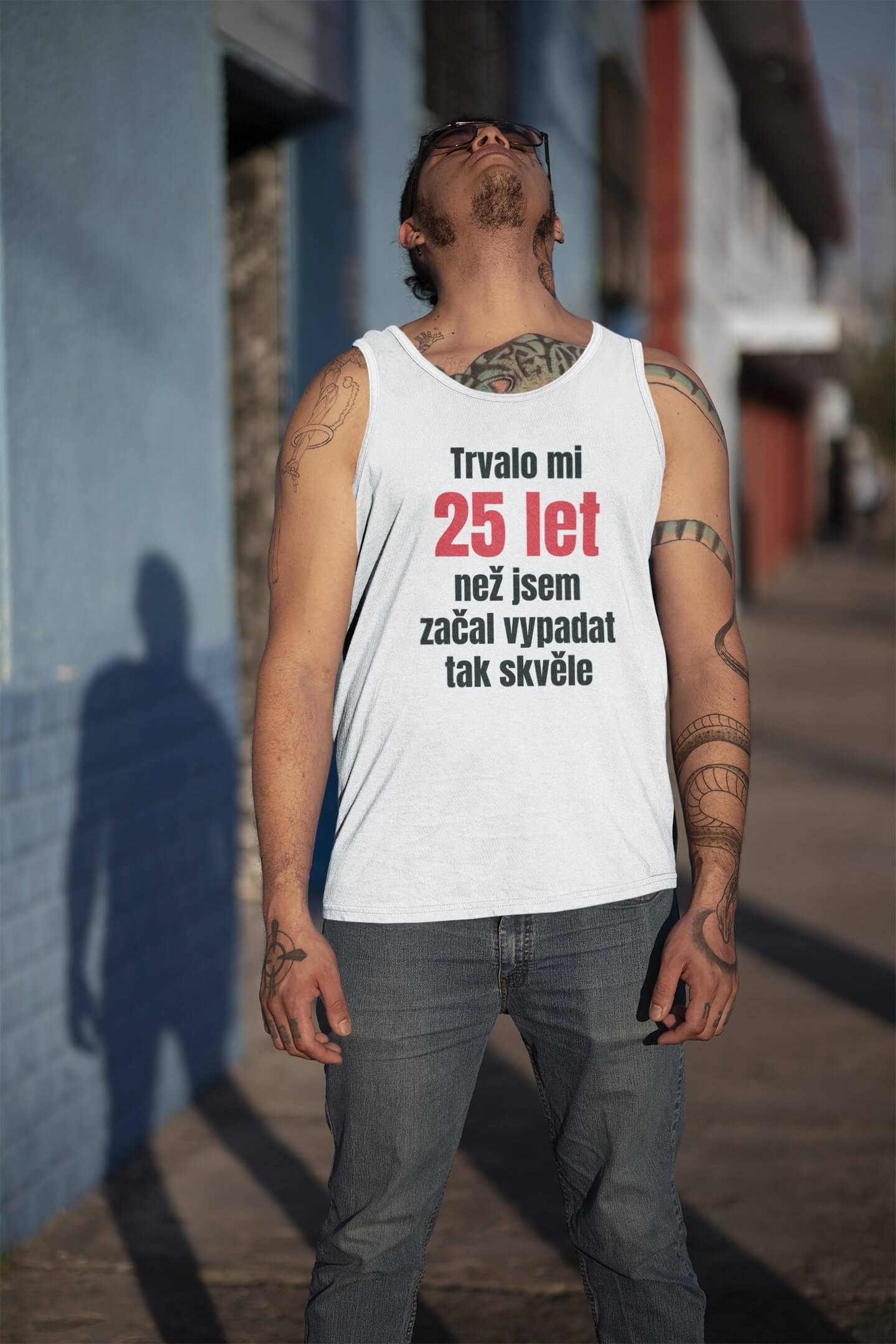 Pánské tílko Trvalo mi 25 let Barva: Bíla, Velikost: S