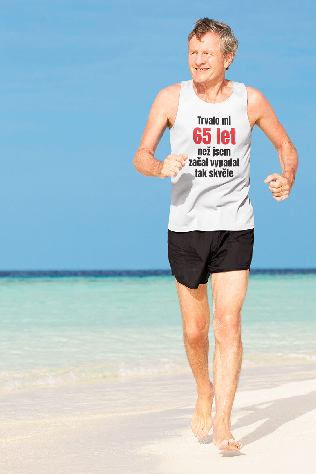 Pánské tílko Trvalo mi 65 let Barva: Bíla, Velikost: 2XL