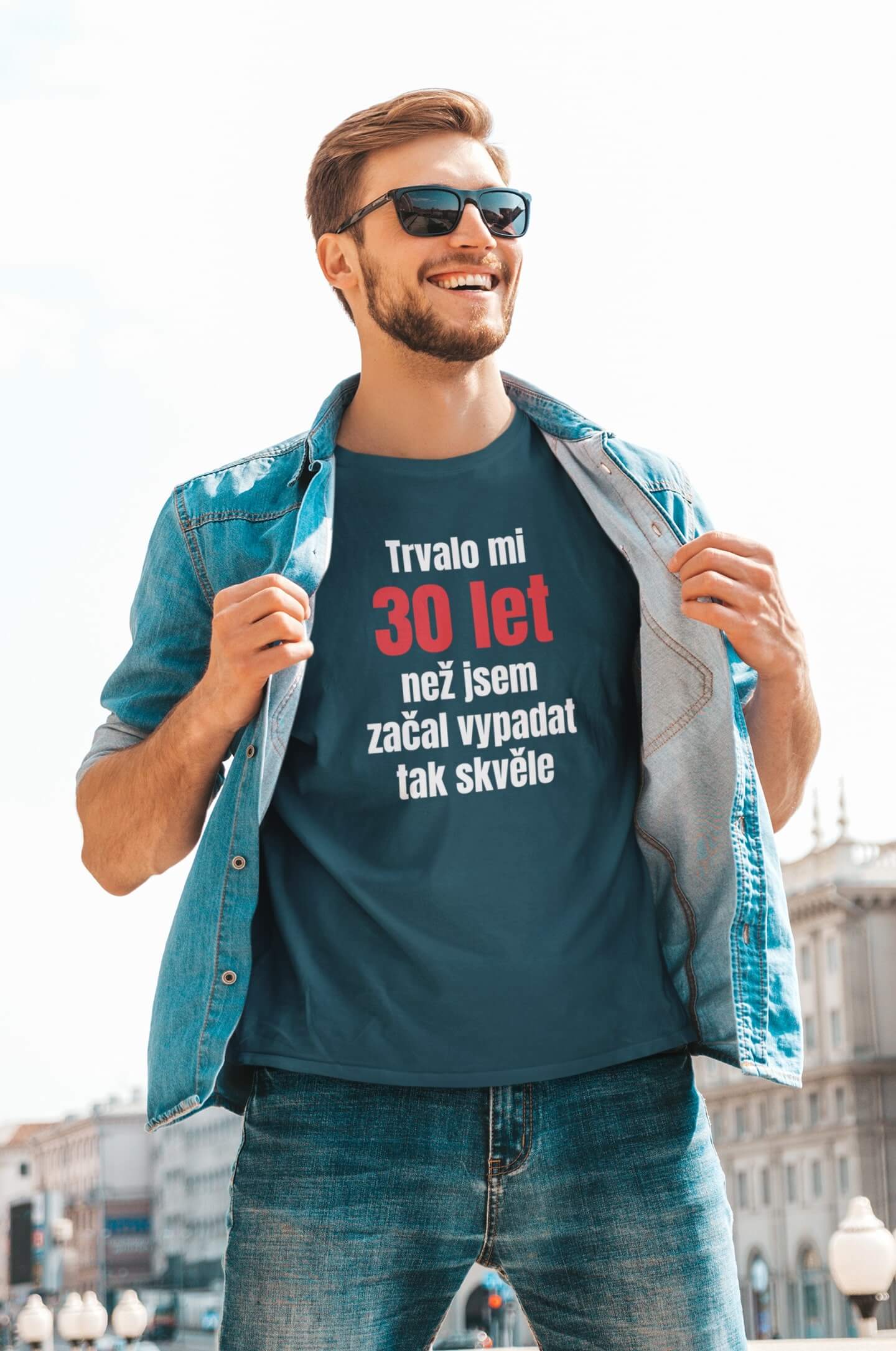 Pánské tričko Trvalo mi 30 let Barva: Petrolejová modrá