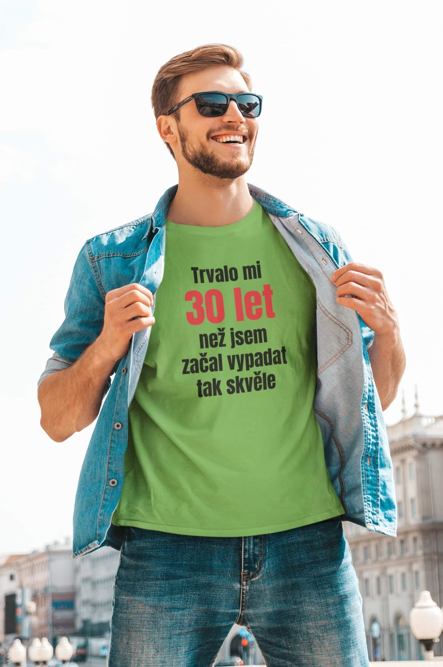 Pánské tričko Trvalo mi 30 let Barva: Hrášková zelená
