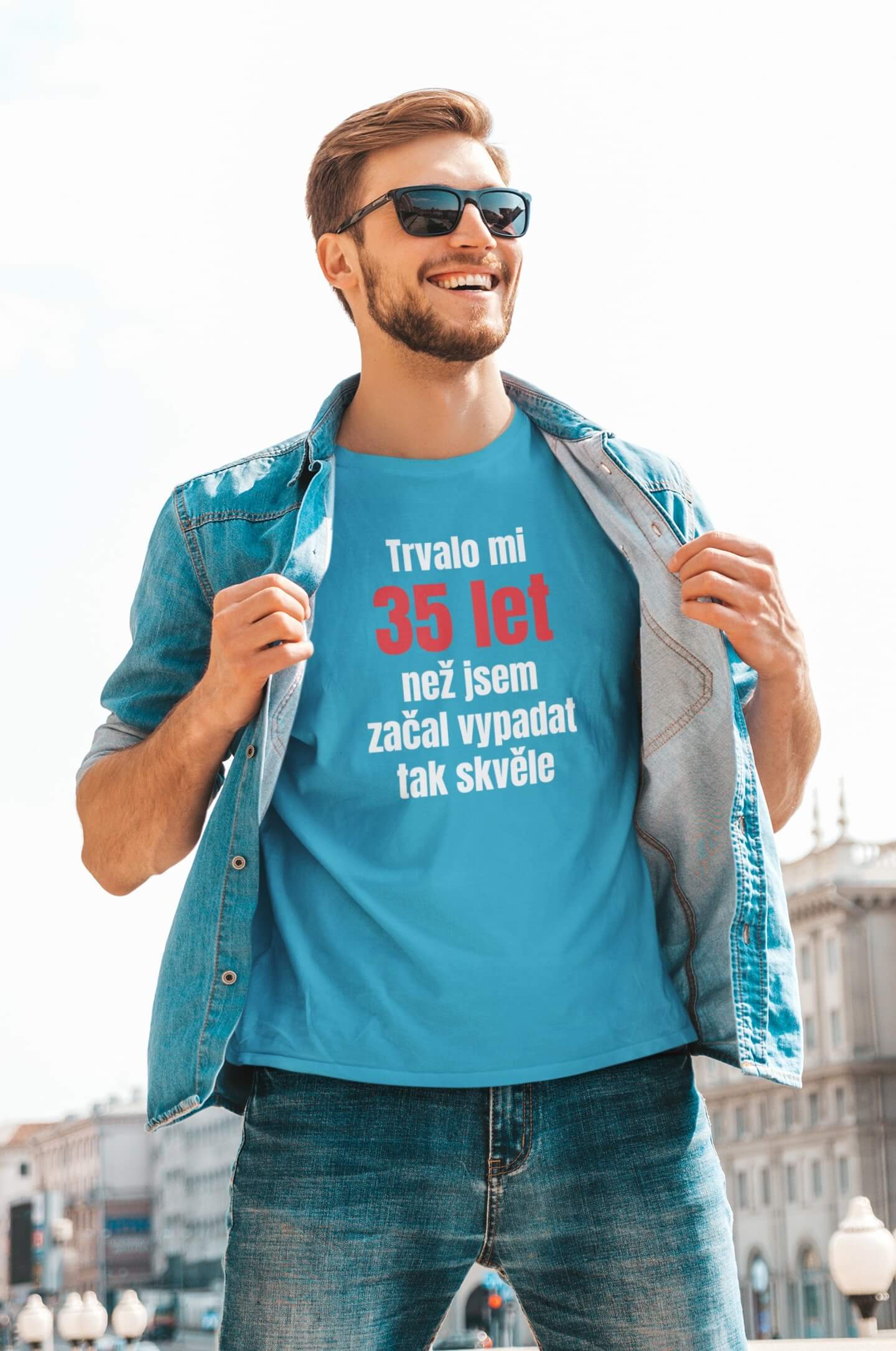 Pánské tričko Trvalo mi 35 let Barva: Tyrkysová, Velikost: 2XL