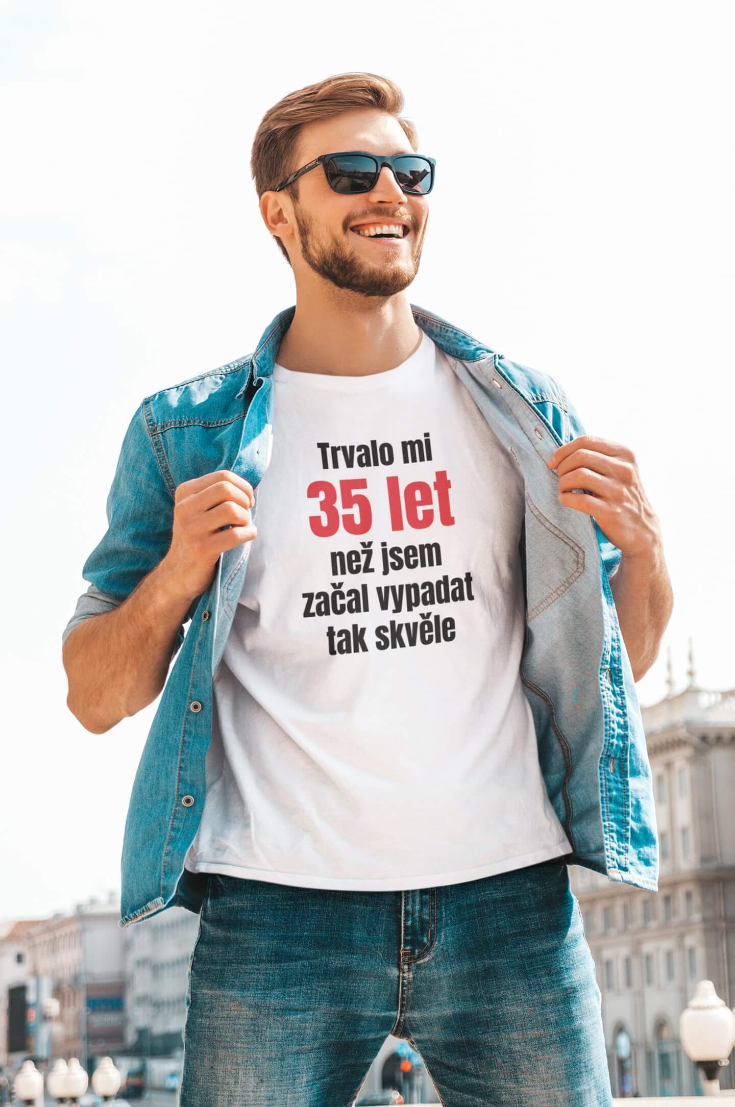Pánské tričko Trvalo mi 35 let Barva: Bíla, Velikost: XL