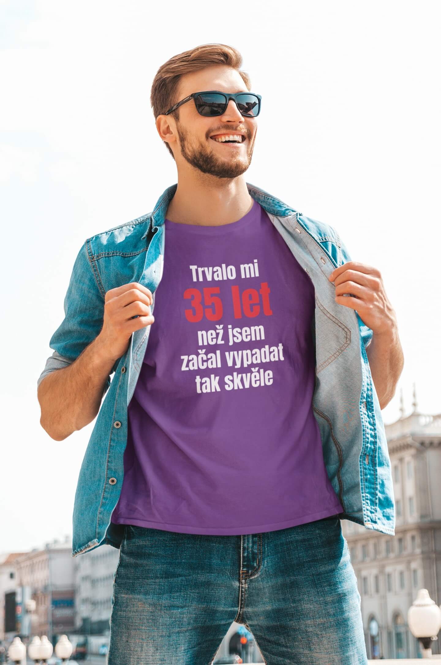 Pánské tričko Trvalo mi 35 let Barva: Fialová, Velikost: 2XL
