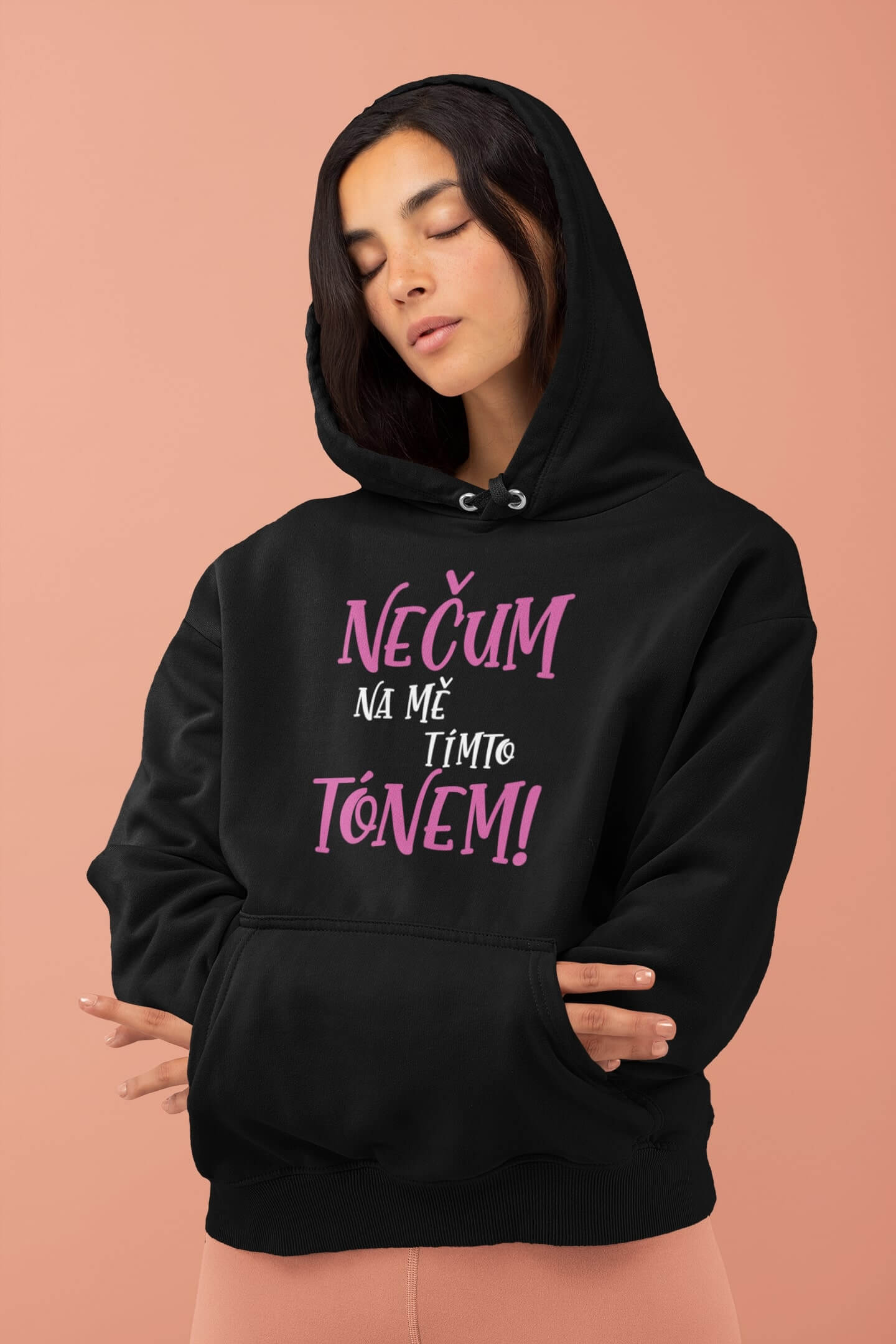 Dámská mikina Nečum na mě Barva: Černá, Velikost: 2XL