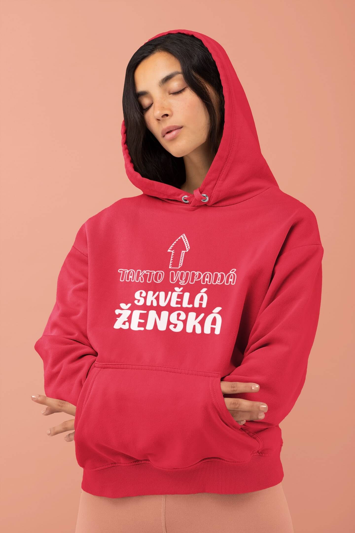 Dámská mikina Skvělá ženská Barva: Červená, Velikost: 2XL