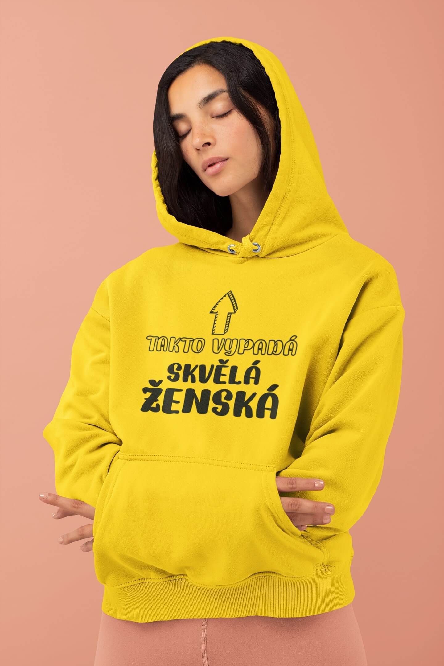 Dámská mikina Skvělá ženská Barva: Žlutá, Velikost: XS