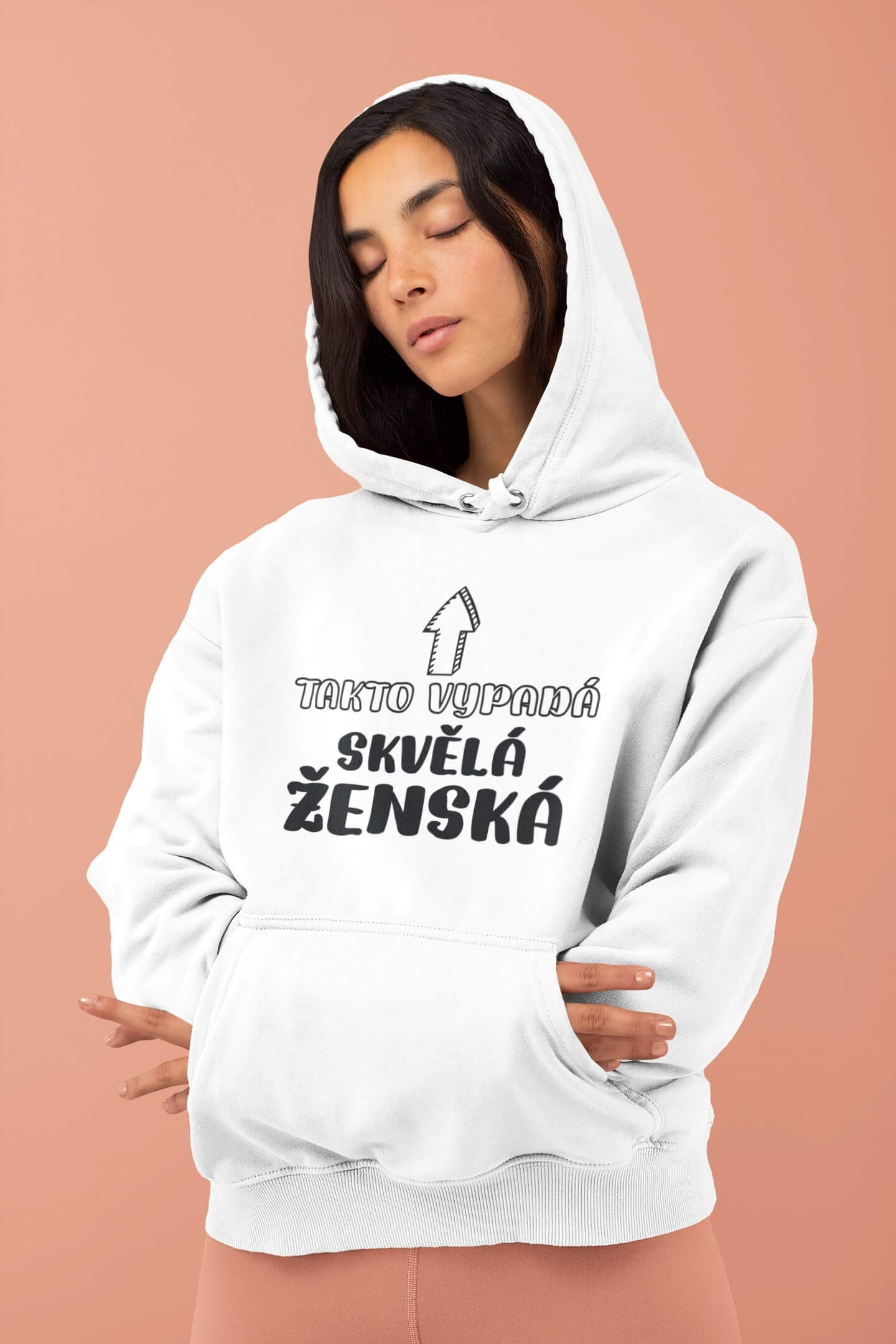 Dámská mikina Skvělá ženská Barva: Bíla, Velikost: 2XL
