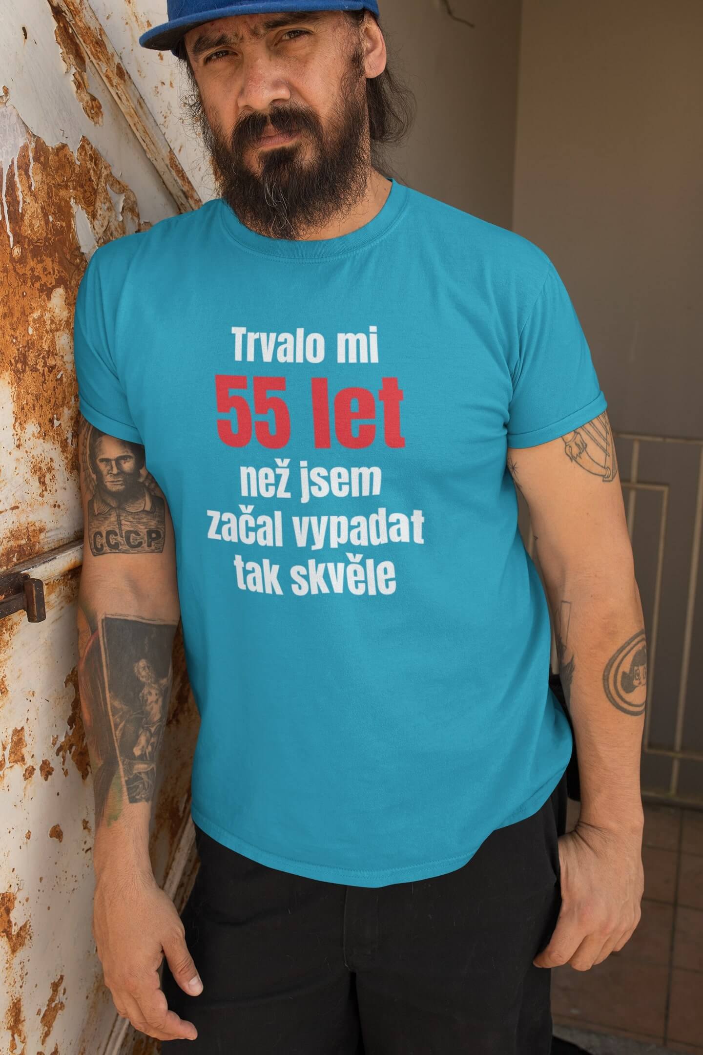 Pánské tričko Trvalo mi 55 let Barva: Tyrkysová
