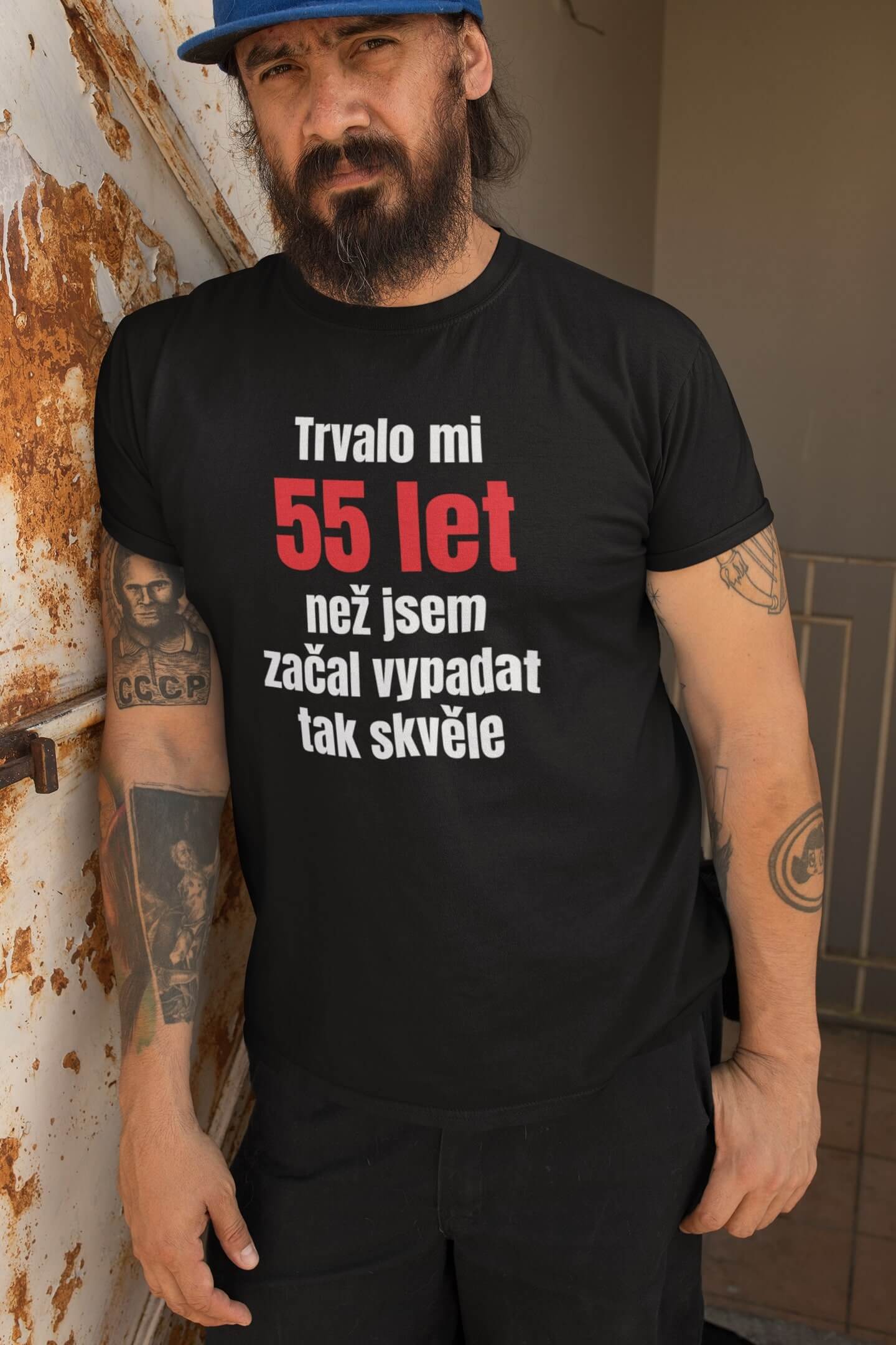 Pánské tričko Trvalo mi 55 let Barva: Černá